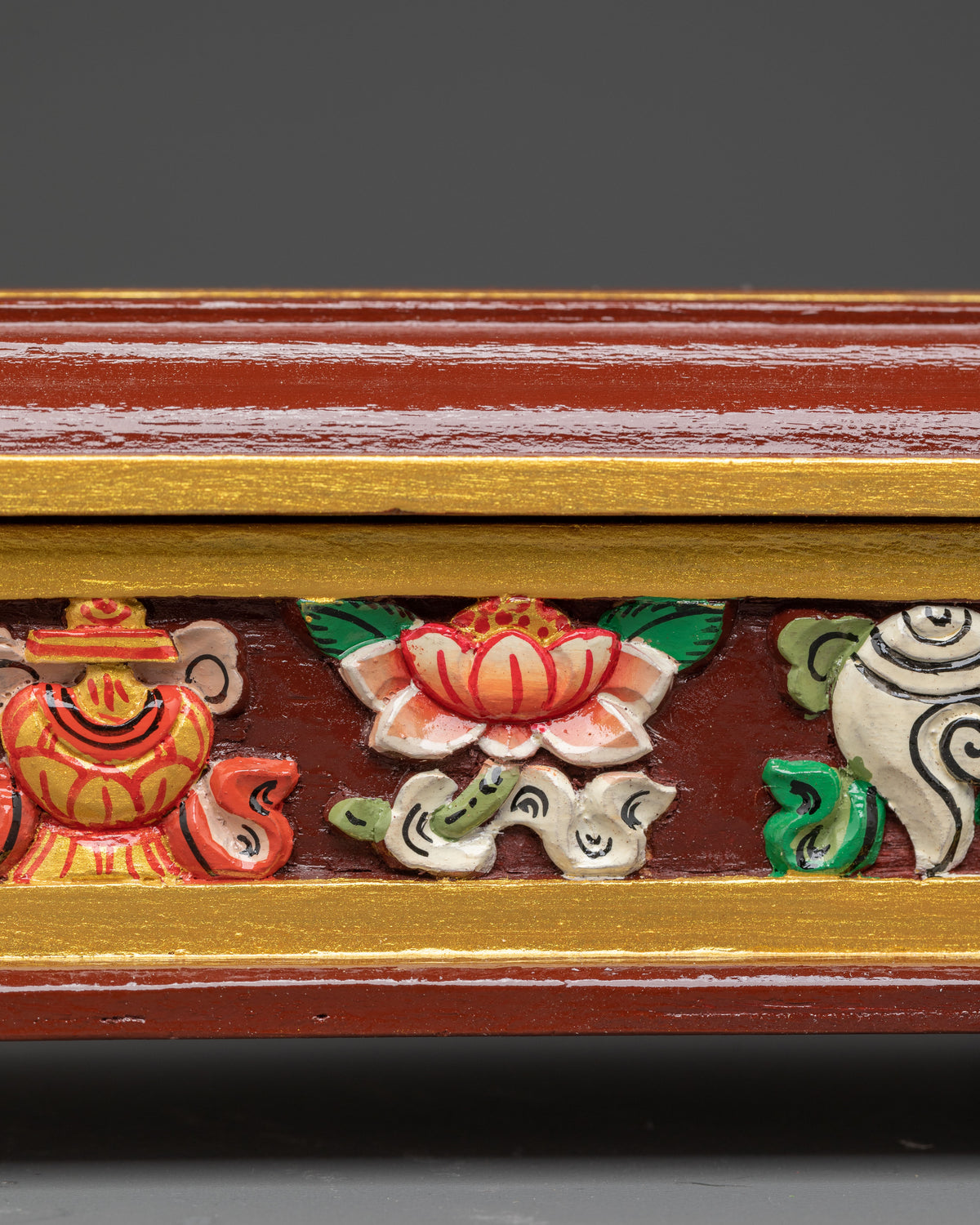 Traditional Wooden Incense Burner with 8 Auspicious Symbols