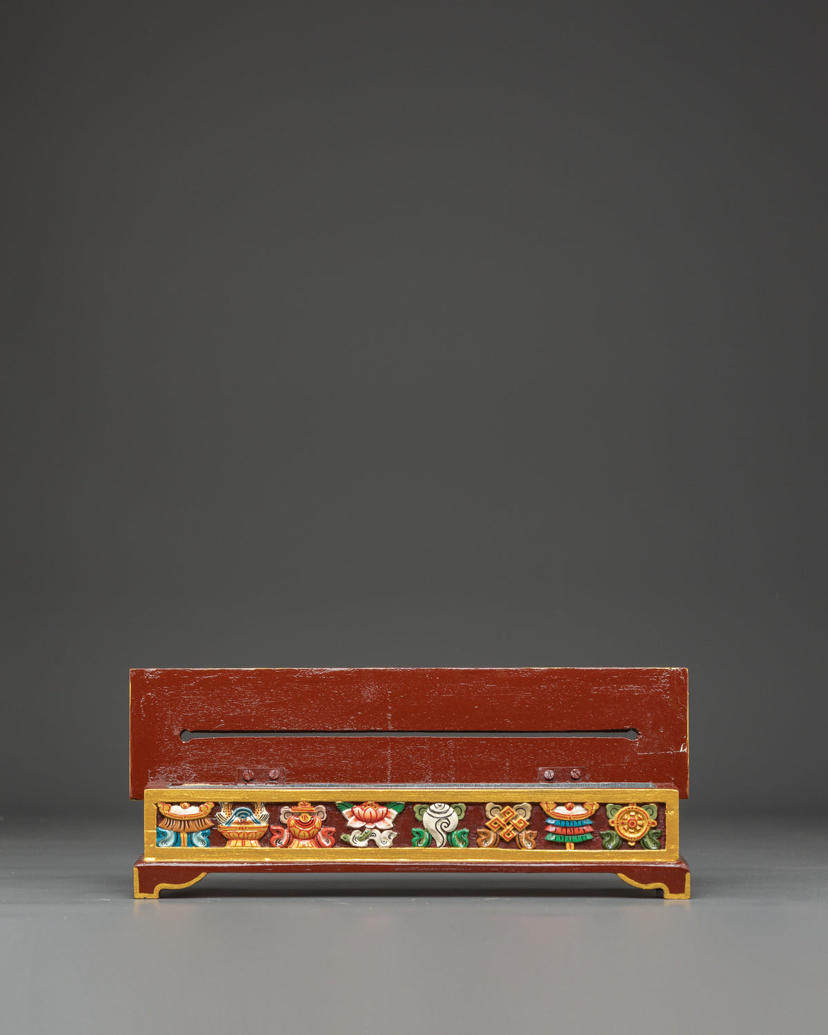 Traditional Wooden Incense Burner with 8 Auspicious Symbols