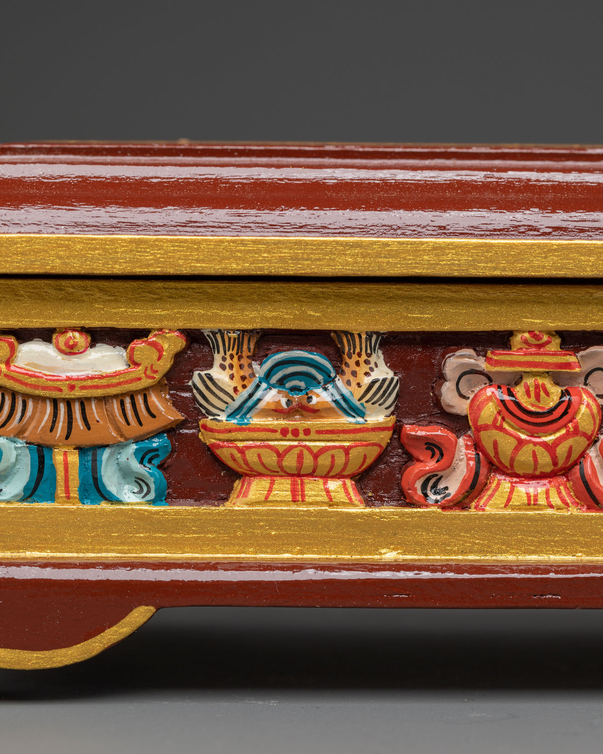 Traditional Wooden Incense Burner with 8 Auspicious Symbols