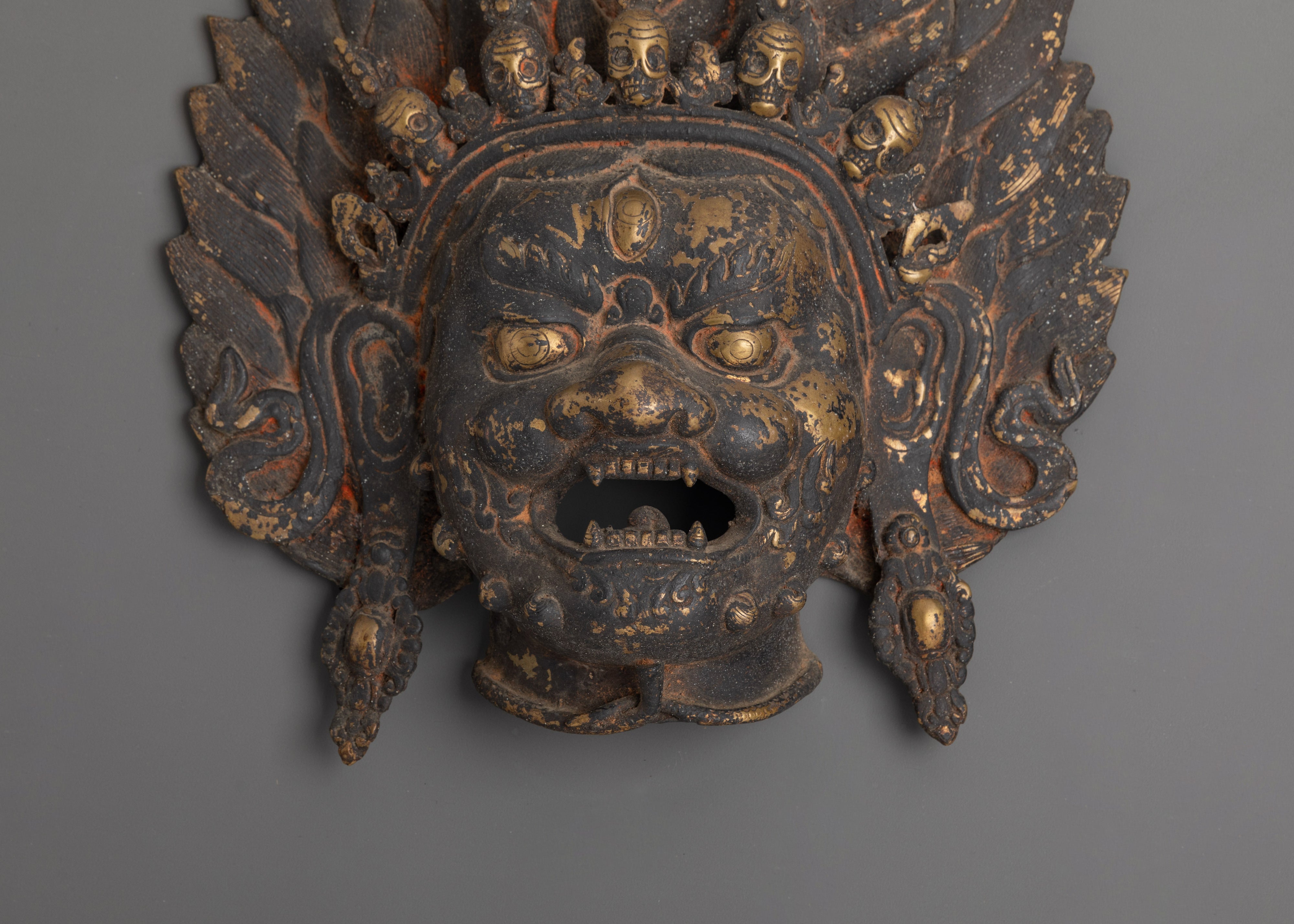 Brass Bhairav Wall Hanging | Tibetan Buddhist Wall Art