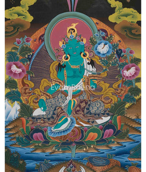 Green Tara Thangka Painting 