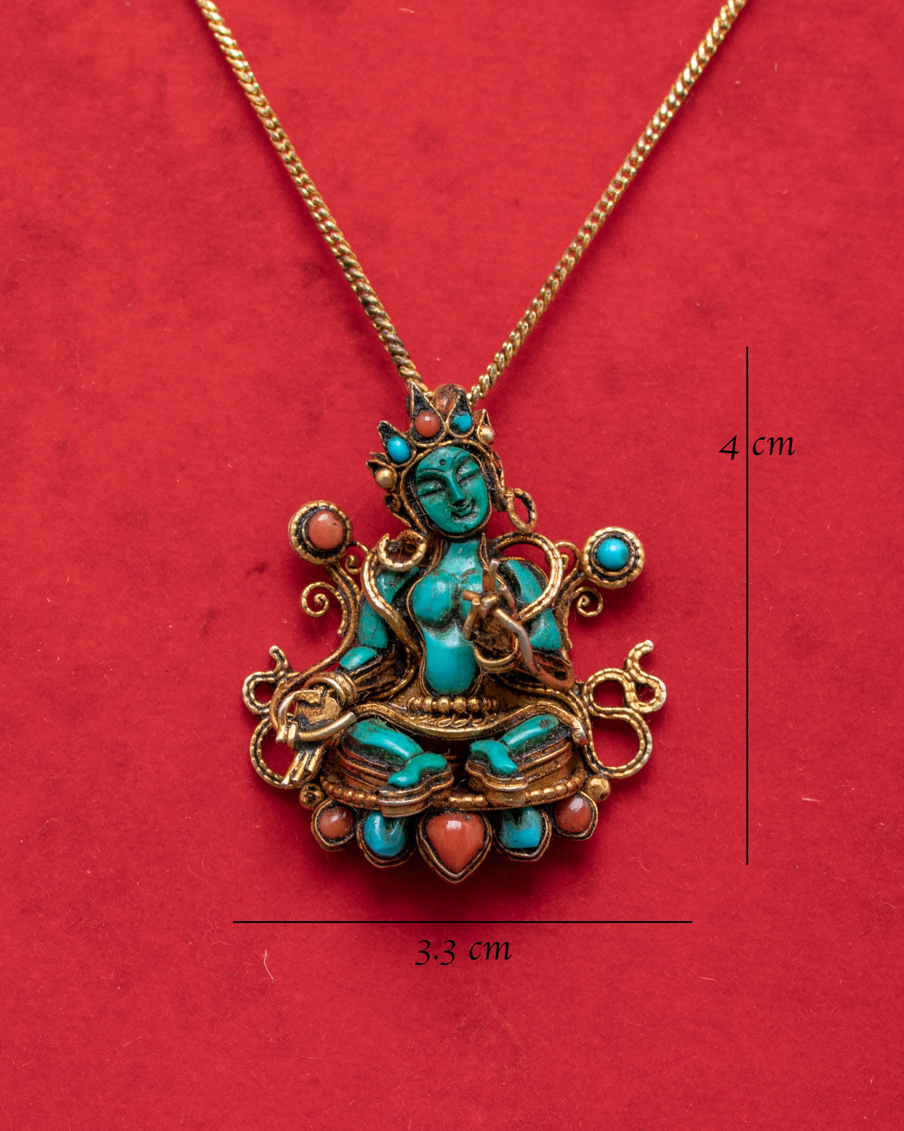 Sacred Green Tara Locket Pendant | Handcrafted Tibetan Amulet for Compassion