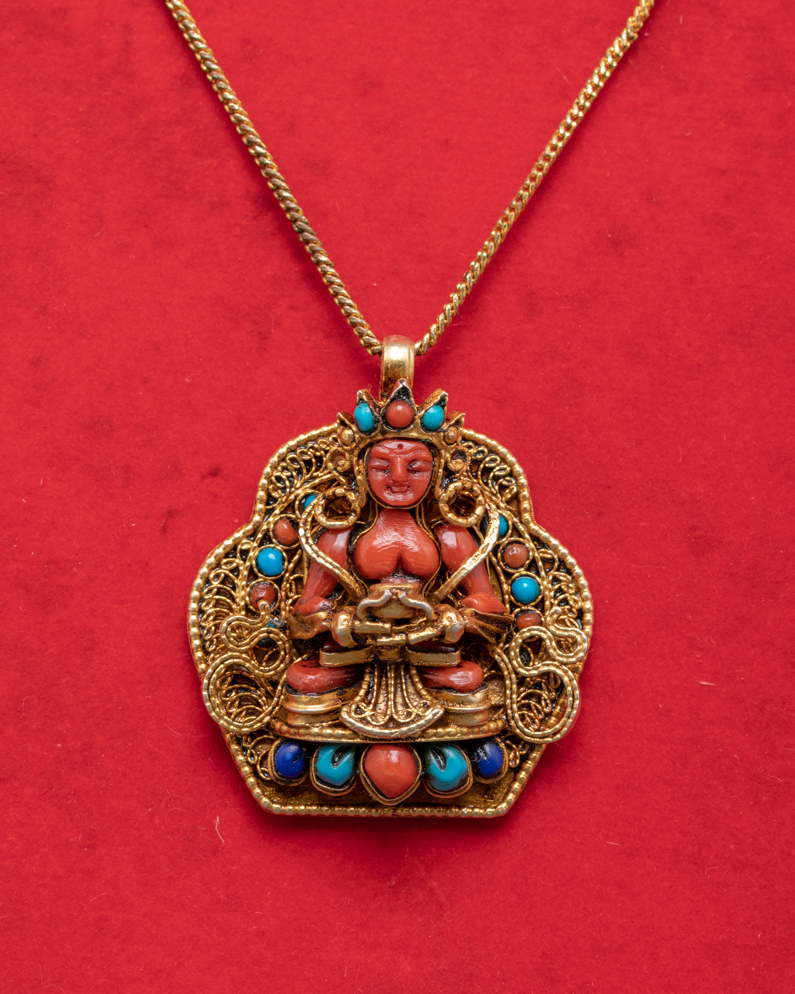 Amitayus Buddha Locket | Handcrafted Pendant for Spiritual Protection