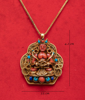 Amitayus Buddha Locket | Handcrafted Pendant for Spiritual Protection