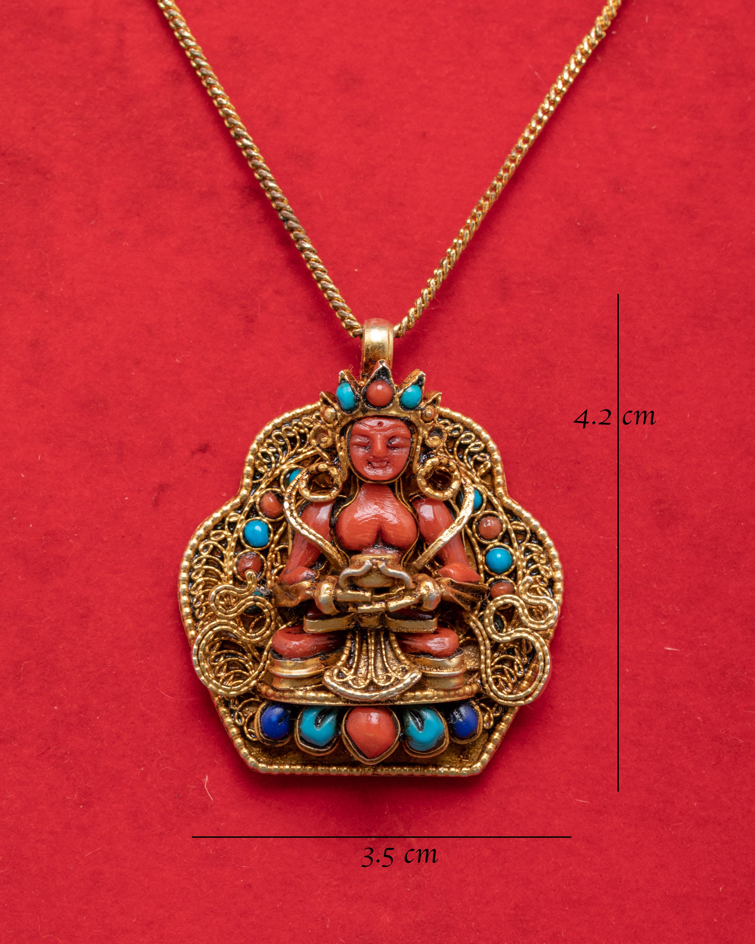Amitayus Buddha Locket | Handcrafted Pendant for Spiritual Protection