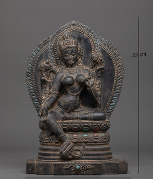 Tibetan Goddess Green Tara Statue | Buddhist Sculpture