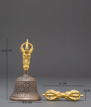 Handcrafted Bell and Vajra Set | Spiritual Tools for Rituals and Meditation