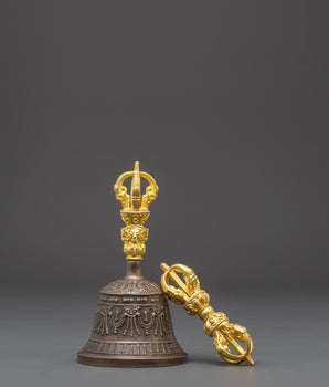 Handcrafted Bell and Vajra for Ritual Use | Tibetan Buddhist Spiritual Tools