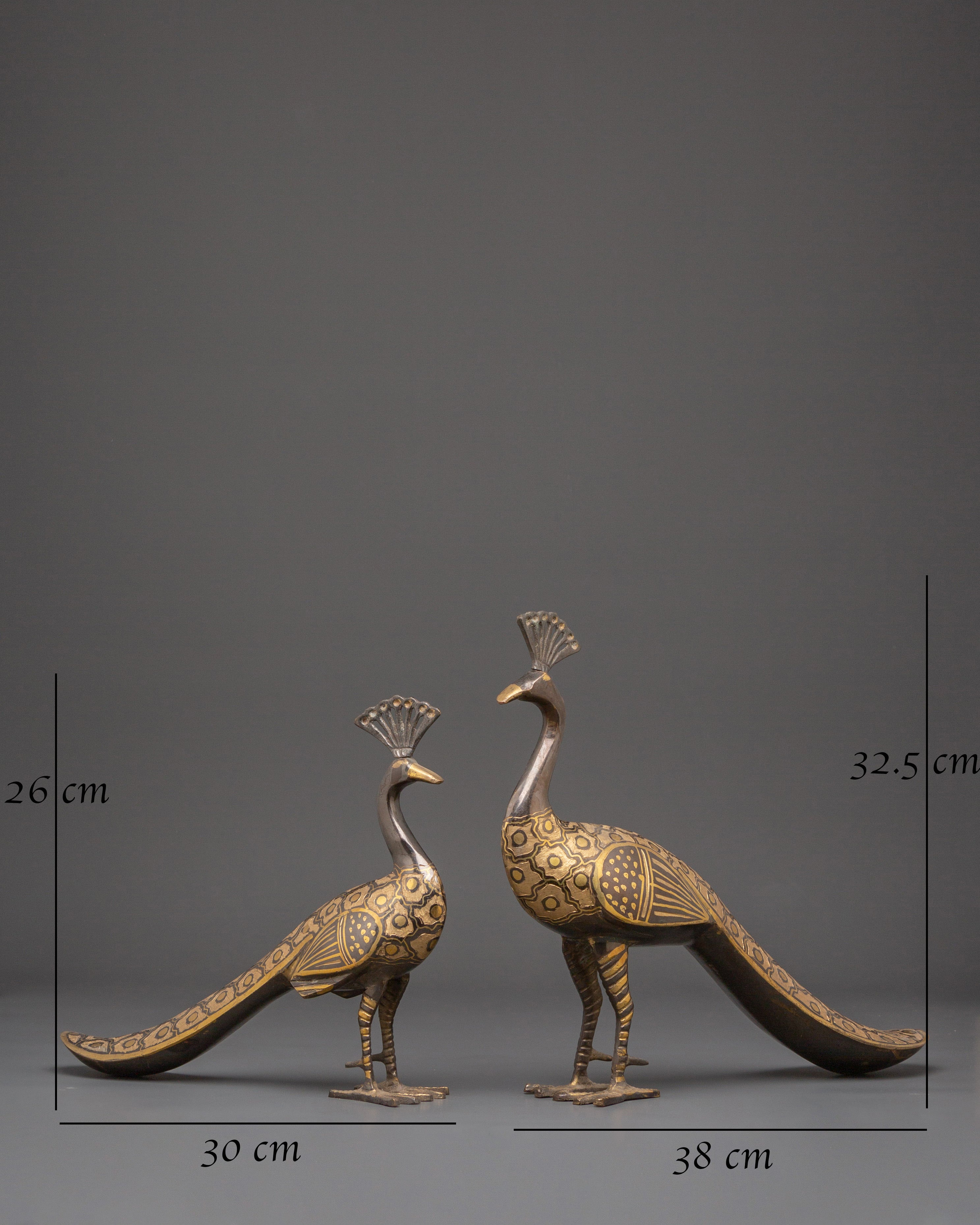 Brass Peacock Set for Decor | Elegant Peacock Decor for Home