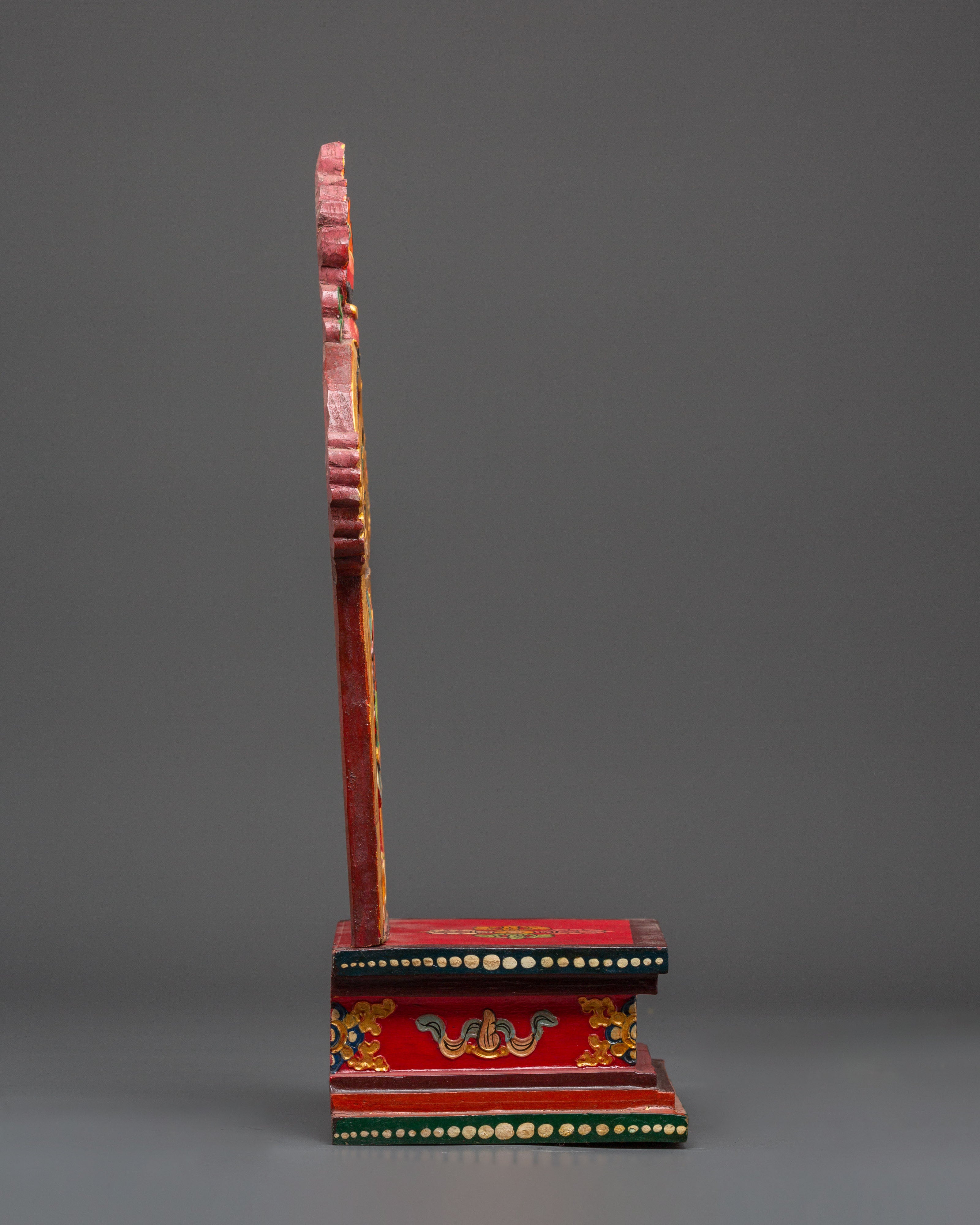Handcrafted Wooden Throne for Statue | Tibetan Buddhist Altar Seat