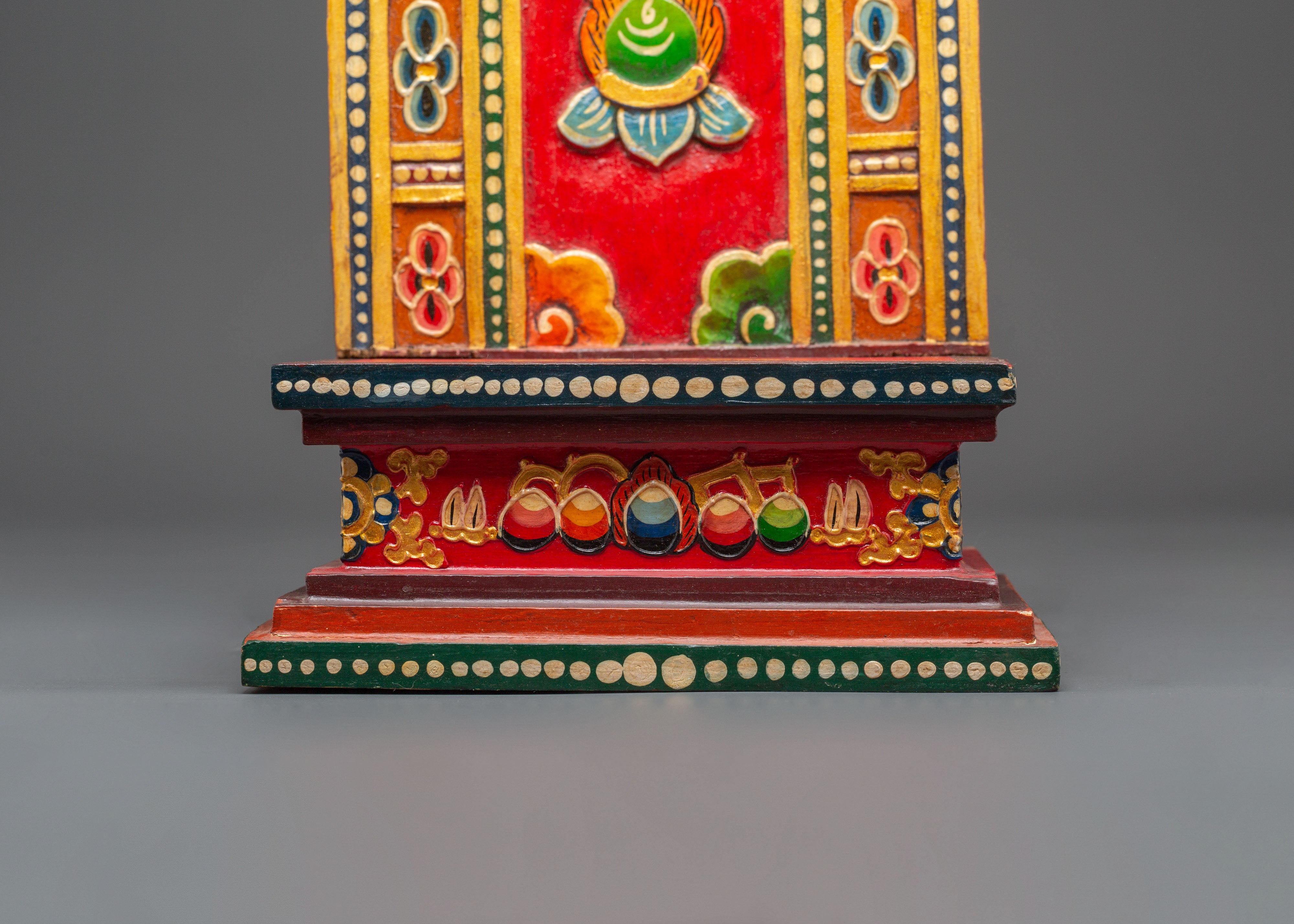 Handcrafted Wooden Throne for Statue | Tibetan Buddhist Altar Seat