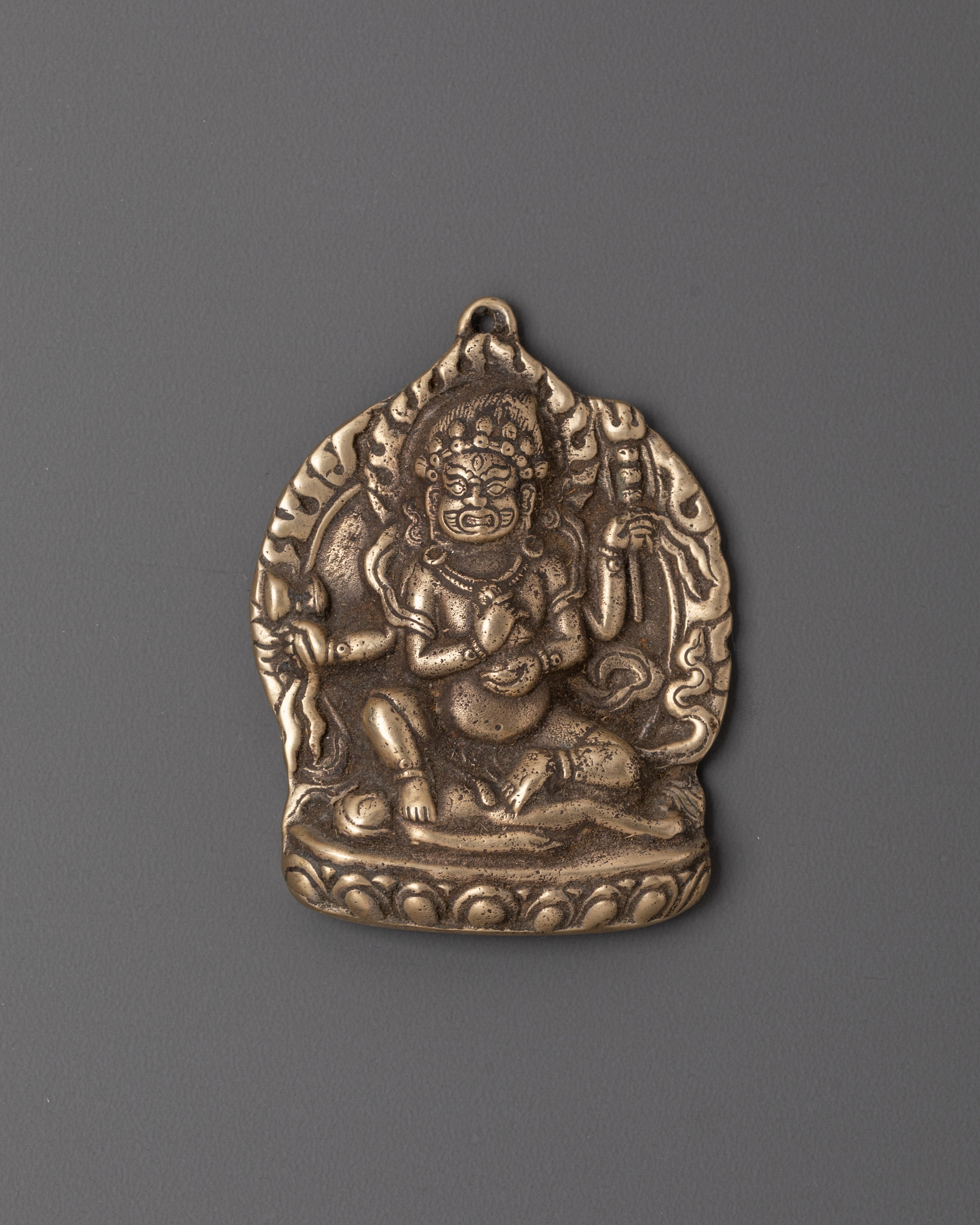Buddhist Four Armed Mahakala Wall Hanging | Sacred Tibetan Art Decor