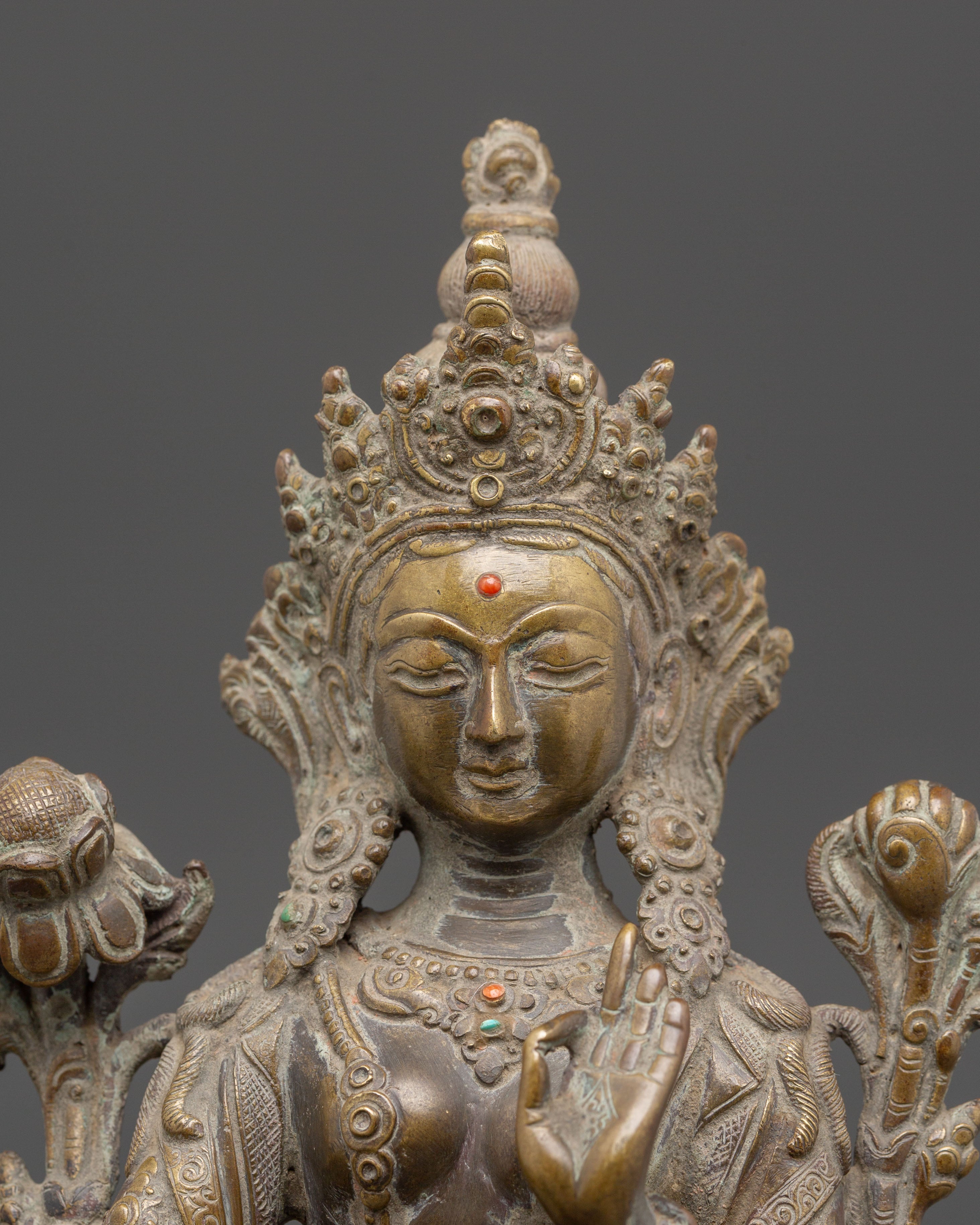 Spiritual Mother of Liberation Green Tara Statue | Tibetan Buddhist Copper Sculpture