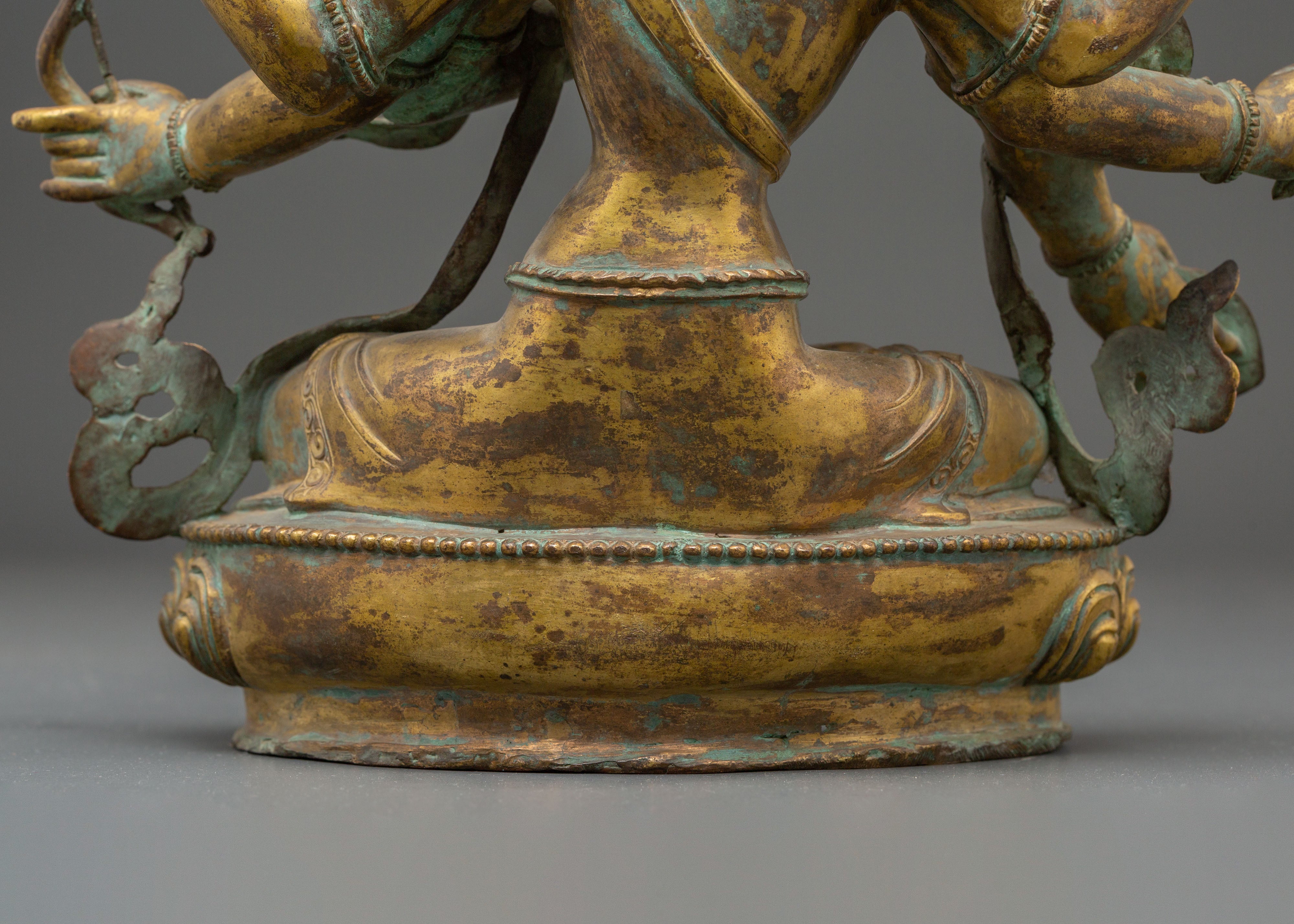 Handmade Maha Manjushri Statue | Antique Tibetan Copper Sculpture