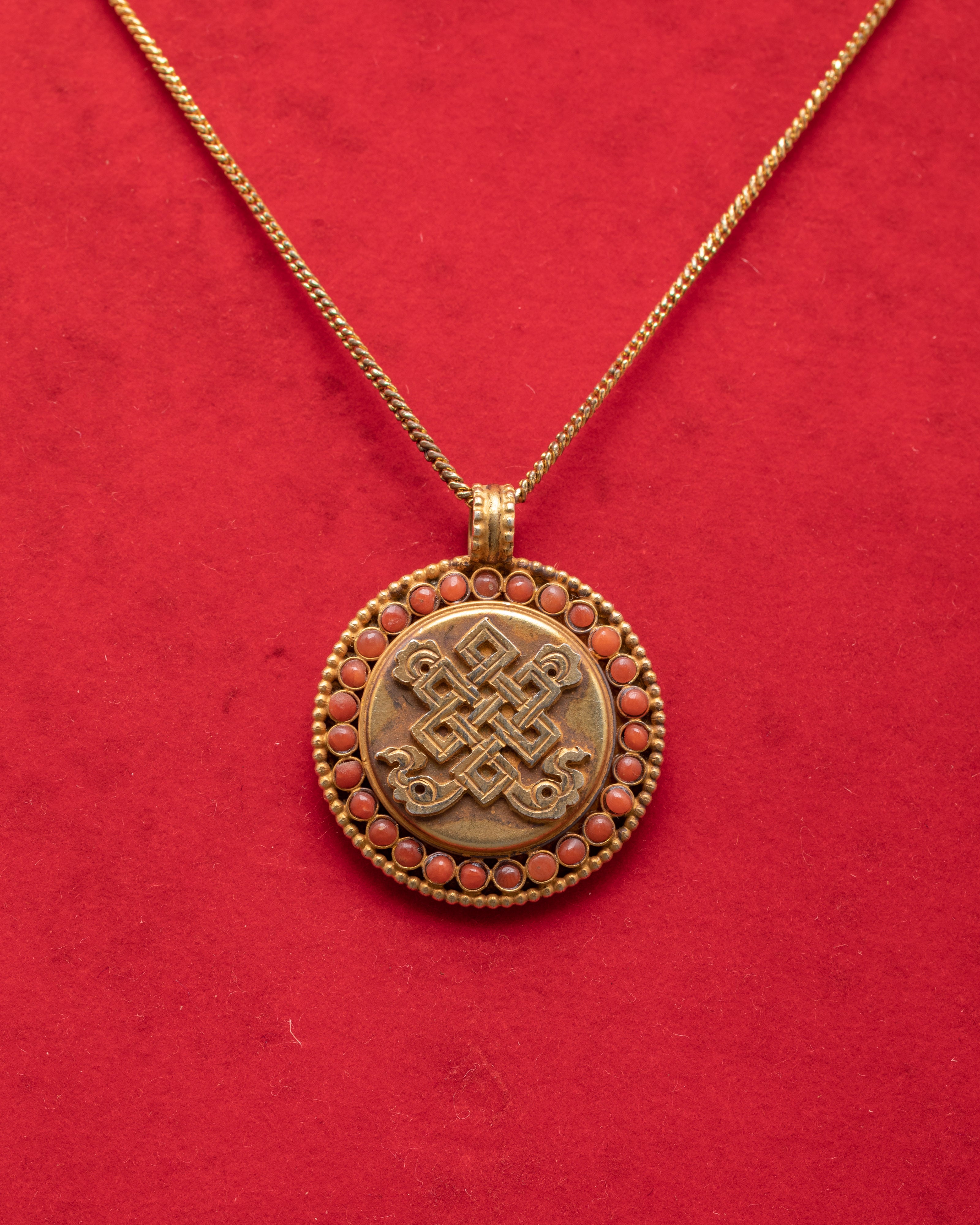Endless Knot Locket | Tibetan Buddhist Jewelry