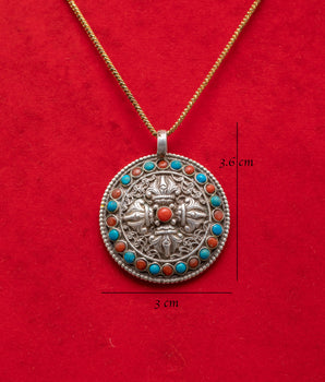 Silver Vishwo Vajra Locket | Union of Wisdom and Compassion