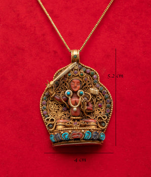 Spiritual Manjushri Wisdom Bodhisattva Pendant | Tibetan Buddhist Knowledge Jewelry