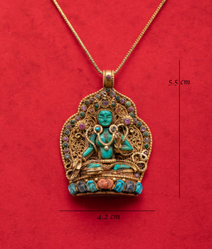 Spiritual Green Tara Amulet Pendant | Tibetan Buddhist Protection Jewelry