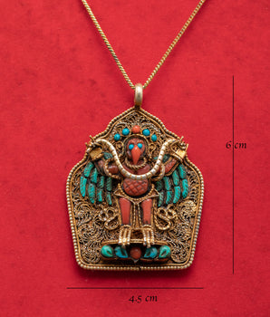 Handmade Garuda Bird Deity Pendant | Tibetan Buddhist Protection Jewelry