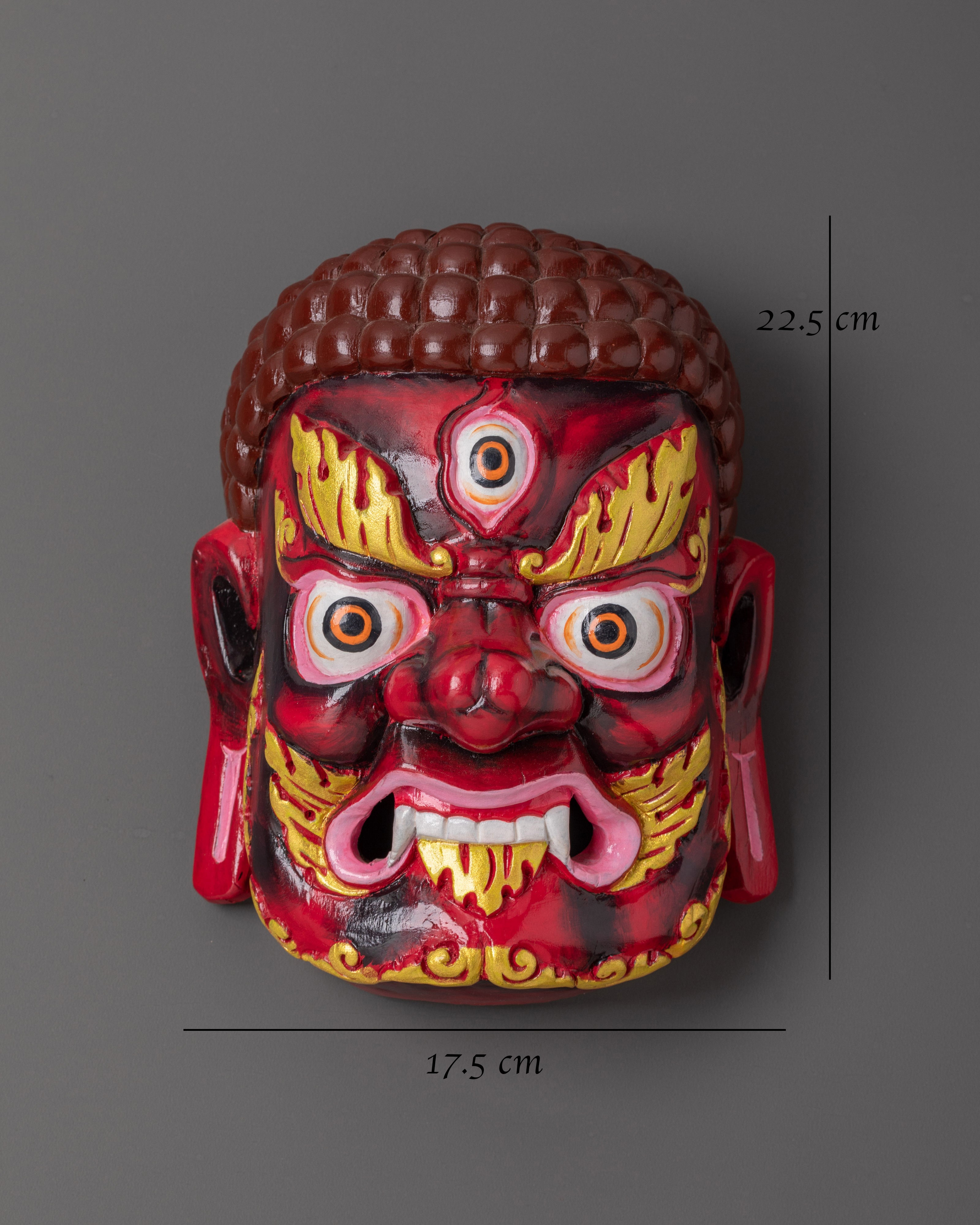 Handcrafted Dorje Drolo Mask | Wooden Tibetan Ritual Mask
