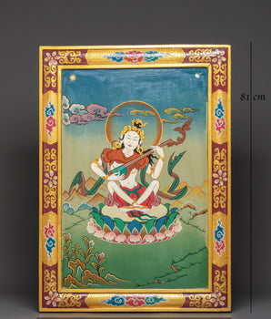 Handmade Saraswati Wall Hanging | Goddess of Music