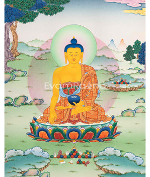 Shakyamuni Buddha Thangka Print for Spiritual Awakening