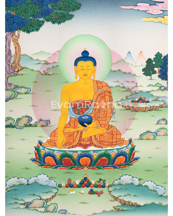Shakyamuni Buddha Thangka Print for Spiritual Awakening