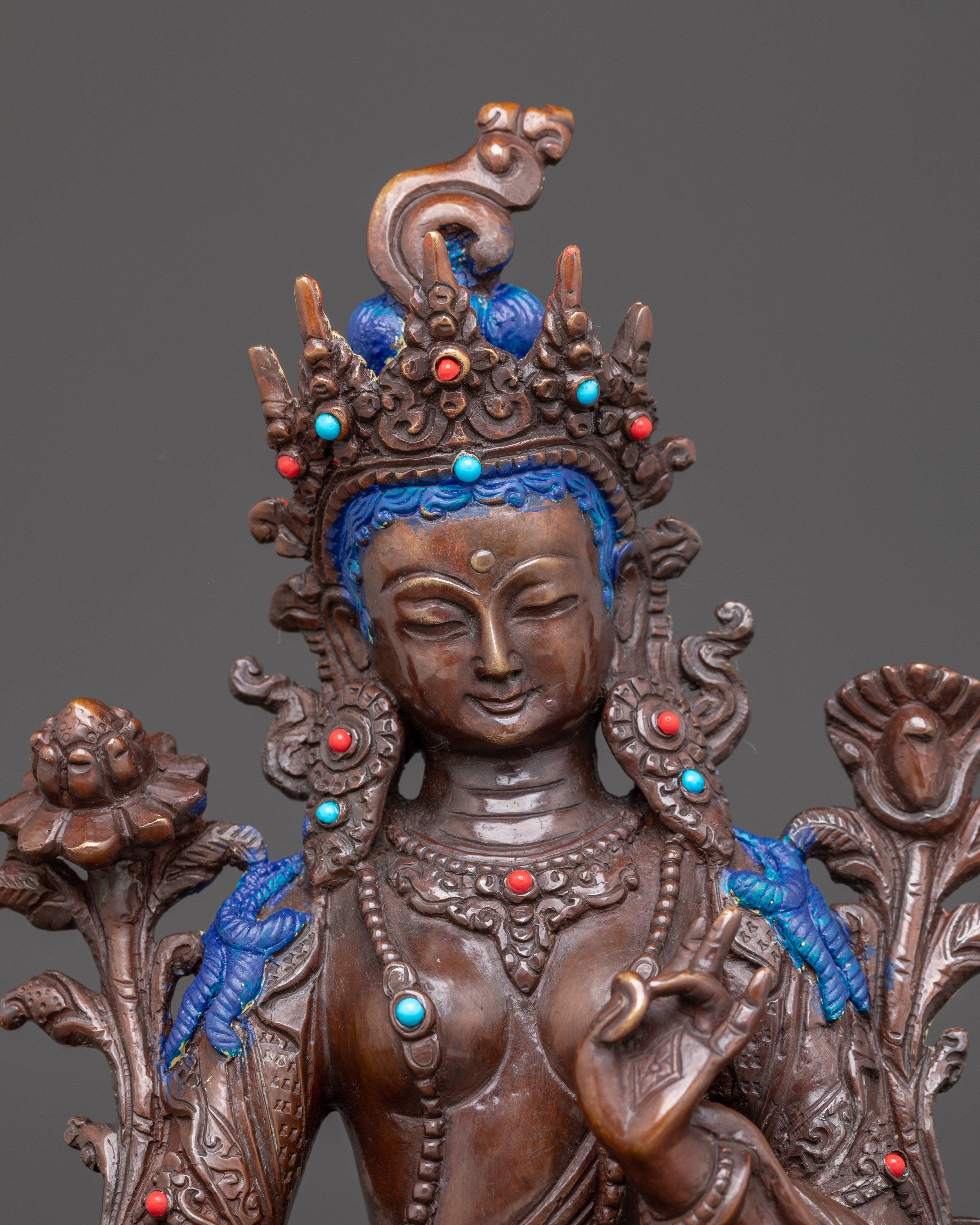 Handmade Mother Green Tara (Shyama Tara) Statue | Spiritual Altar Decor