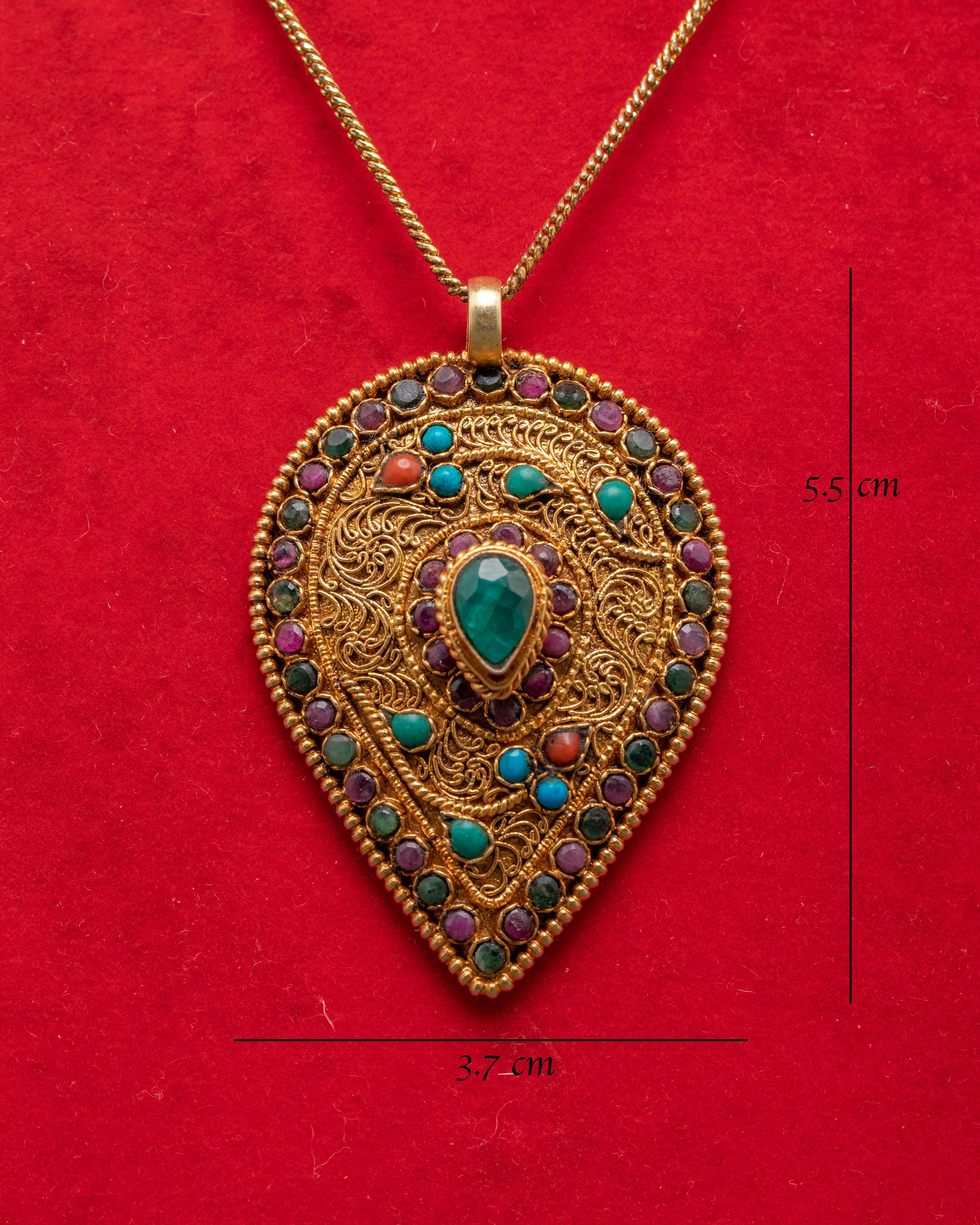 Ruby Locket with Gold Plating | Spiritual Ruby Jewelry