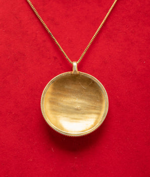 Gold Plated Locket With Ruby | Elegant Pendant for Protection