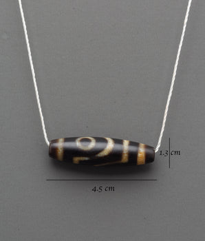 Handmade Tibetan Dzi Bead Pendant | Sacred Tibetan Amulet for Protection & Prosperity