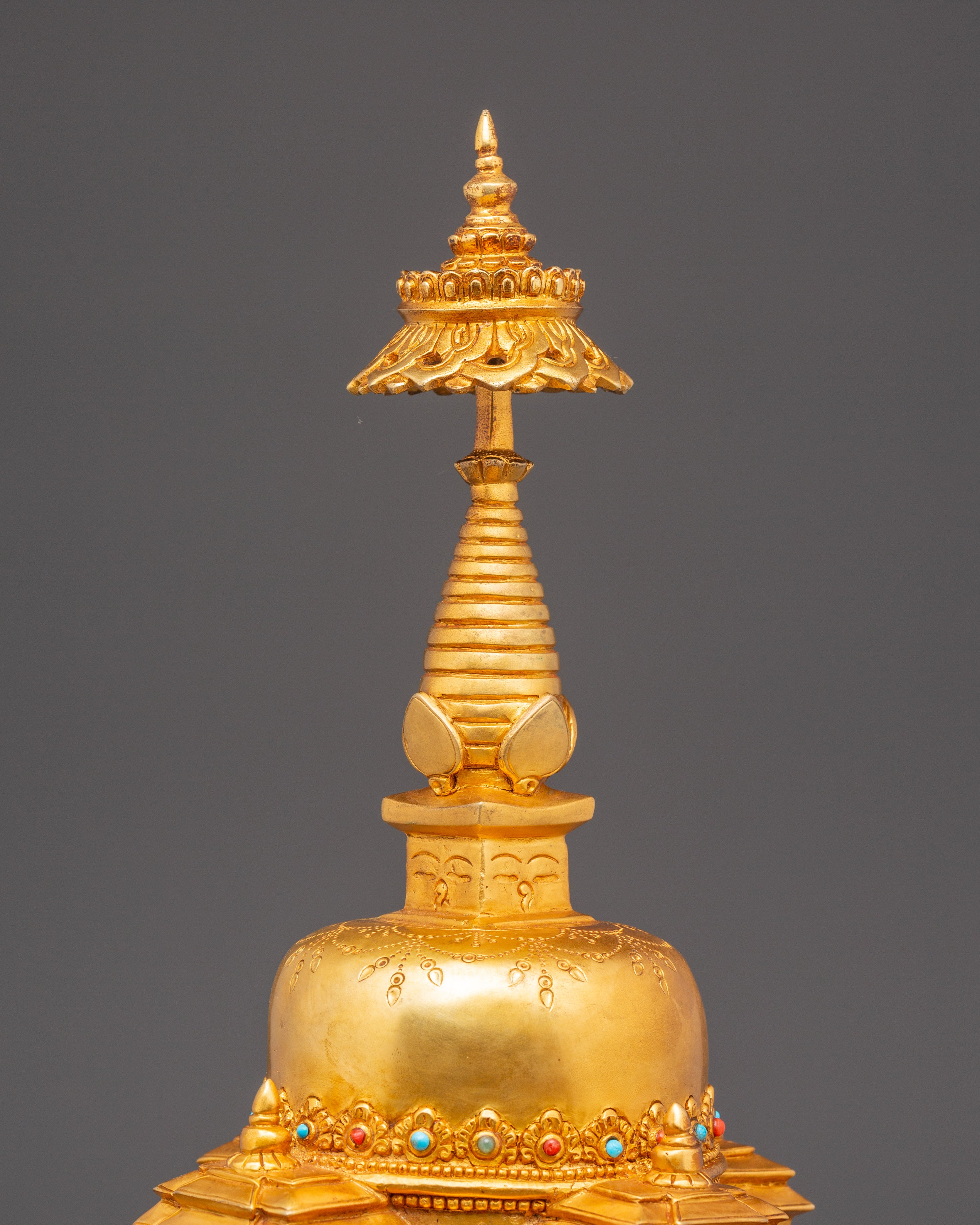 Golden Stupa for Ritual Ceremonies | Symbol of Enlightenment