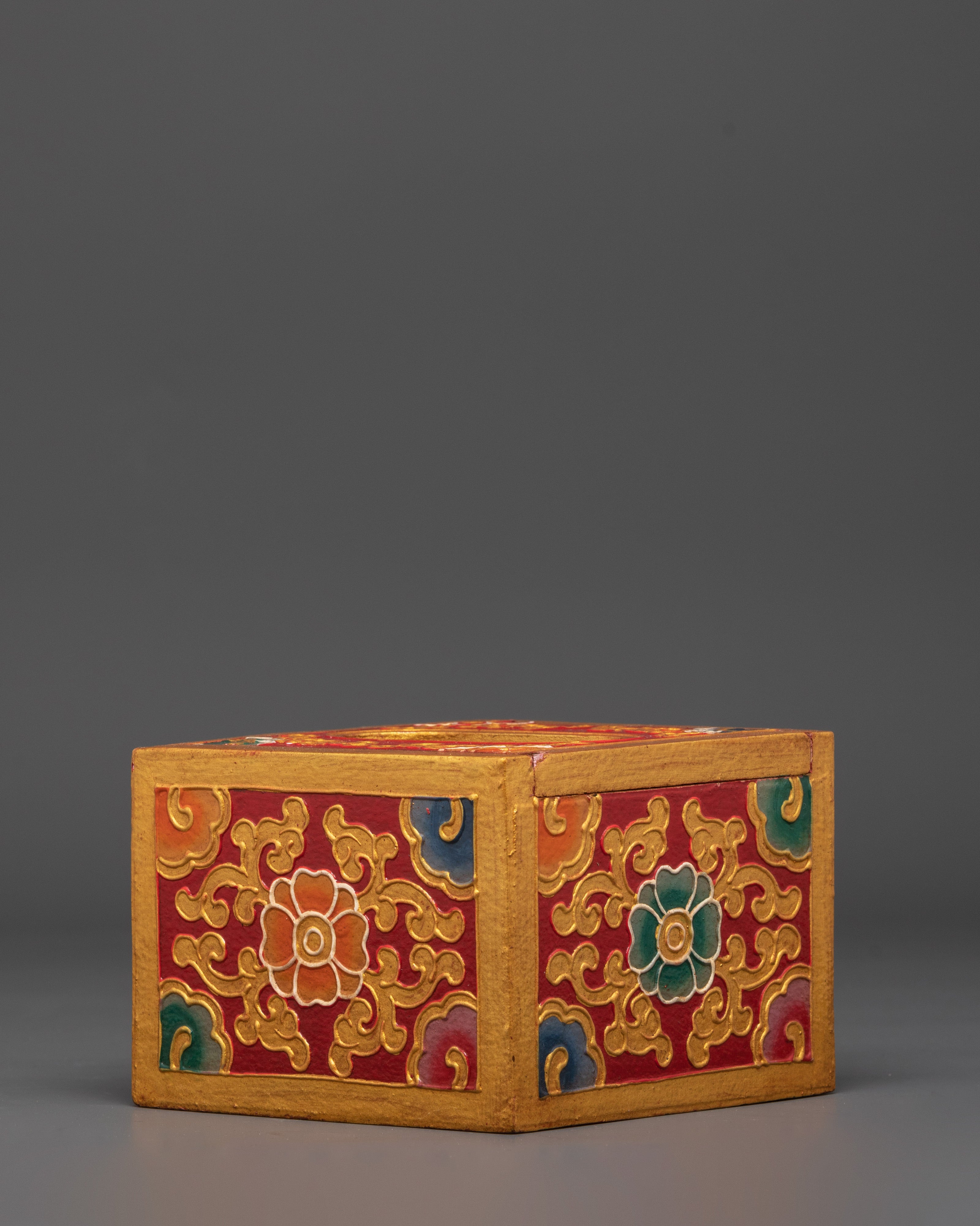 Hand Painted Tibetan Tissue Holder | Wooden Box Home Décor
