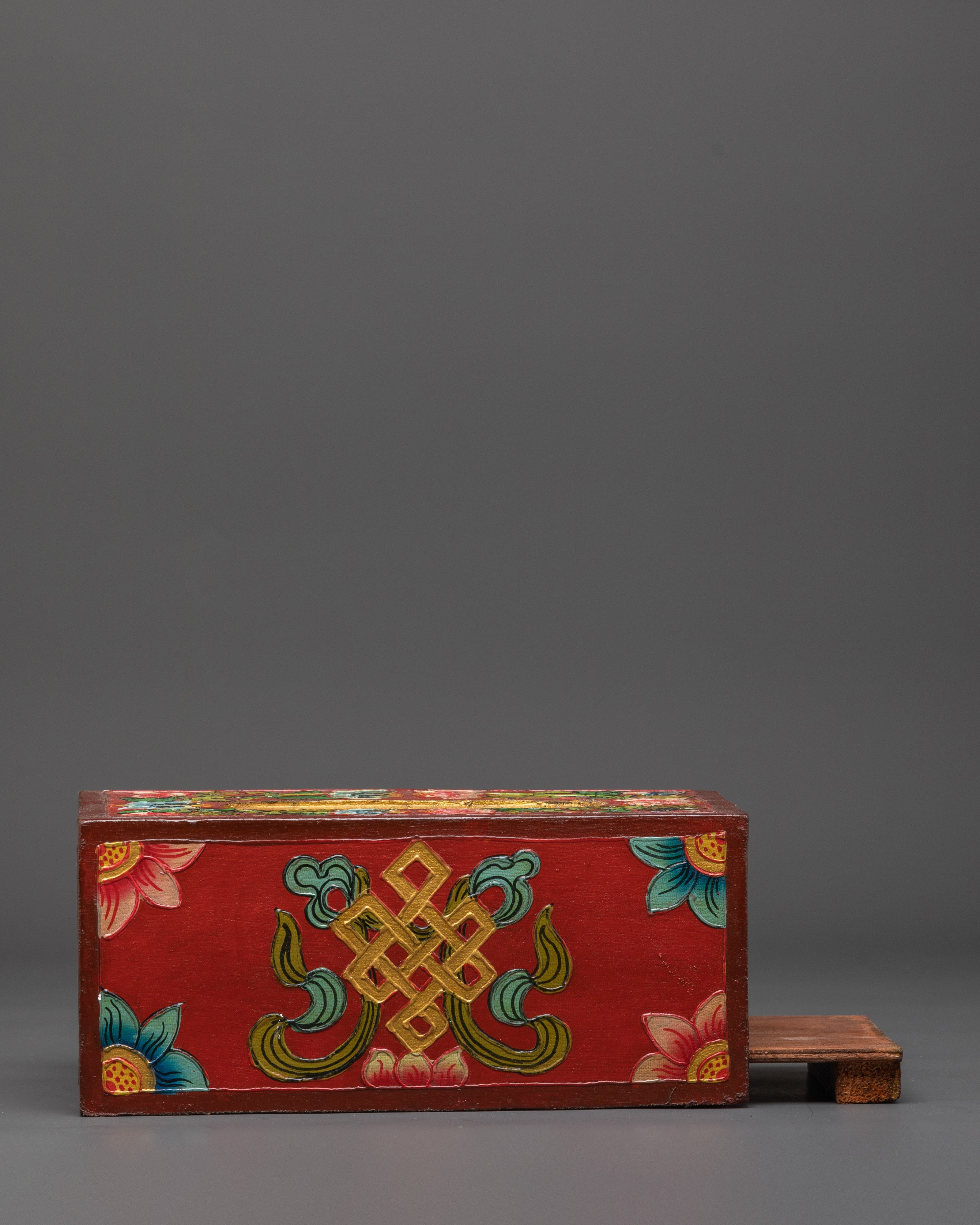 Wooden Tissue Box for Decor | Hand Painted Tibetan Art