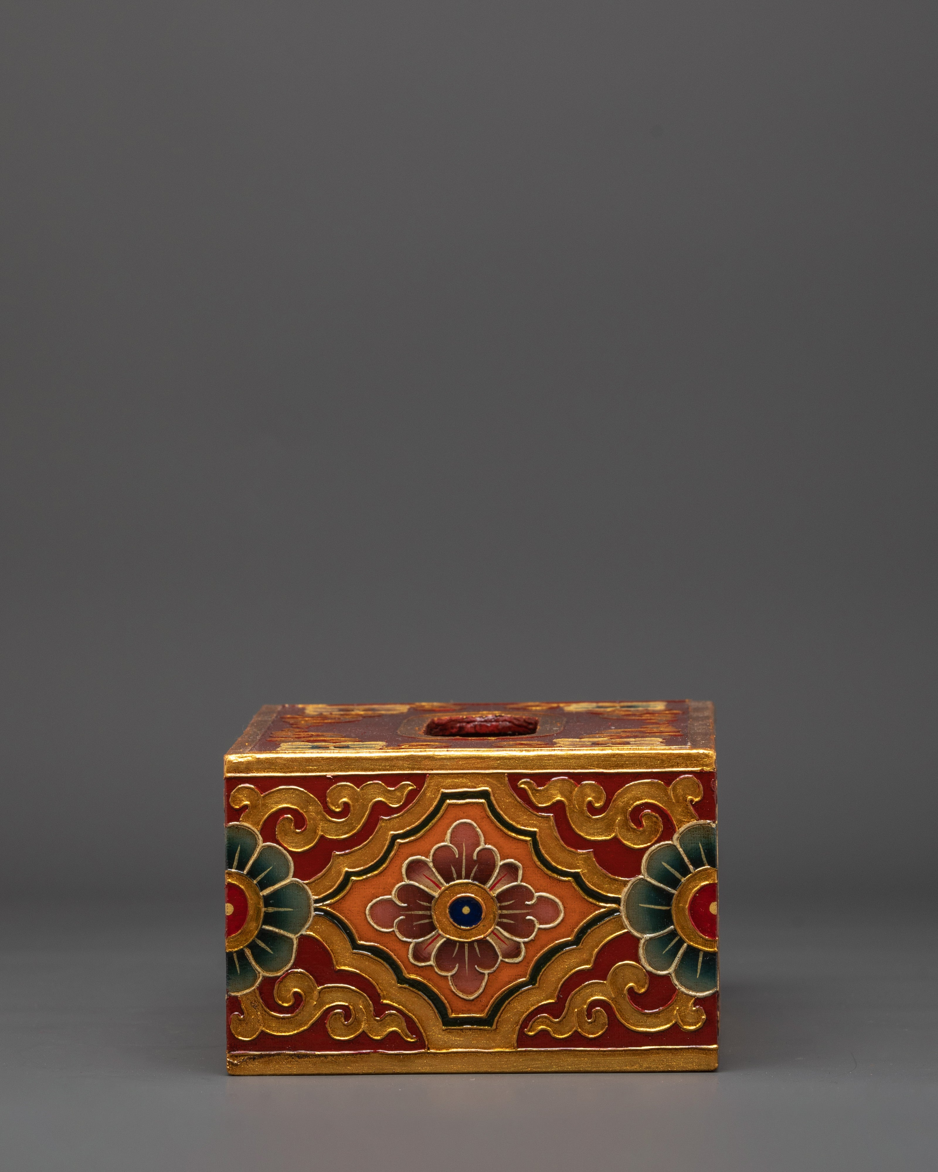 Tibetan Home Decor Tissue Box | Artisan Hand-Painted Piece