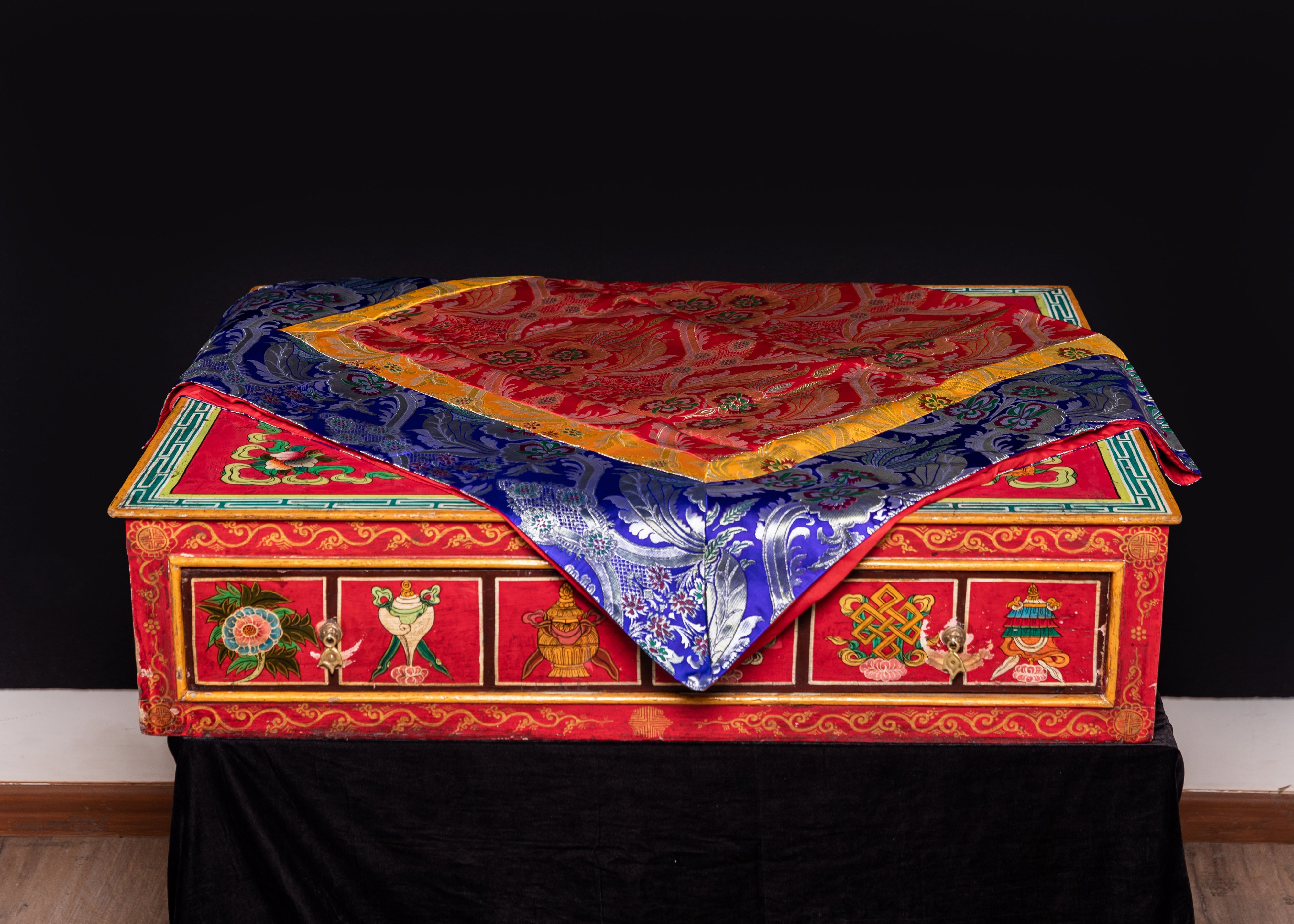 Silk Table Cloth | Tibetan Silk Cloth for Meditation and Decor