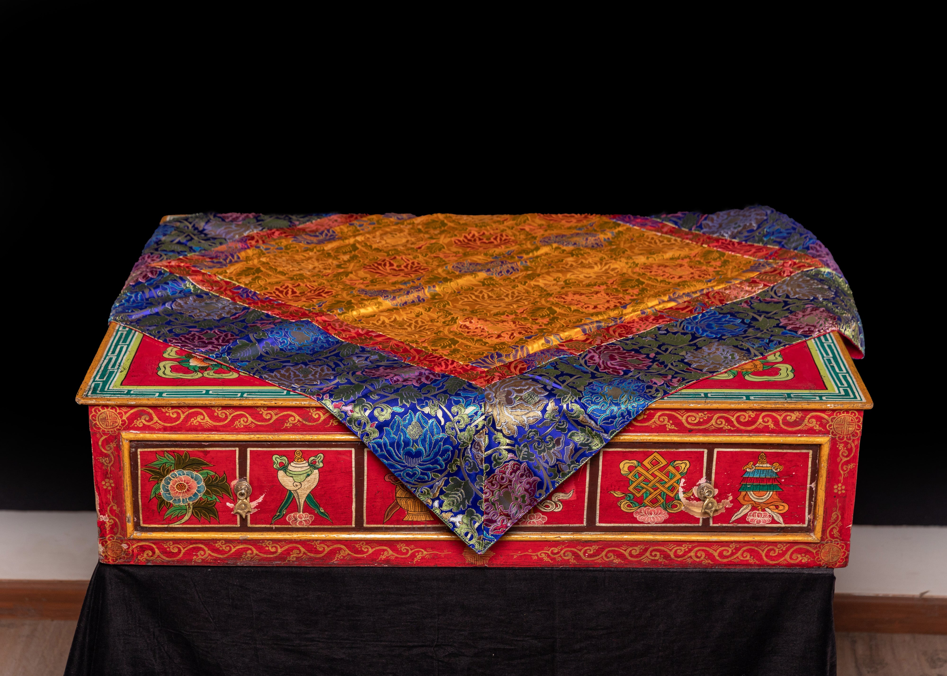 Silk Fabric Table Cloth | Traditional Tibetan Decor