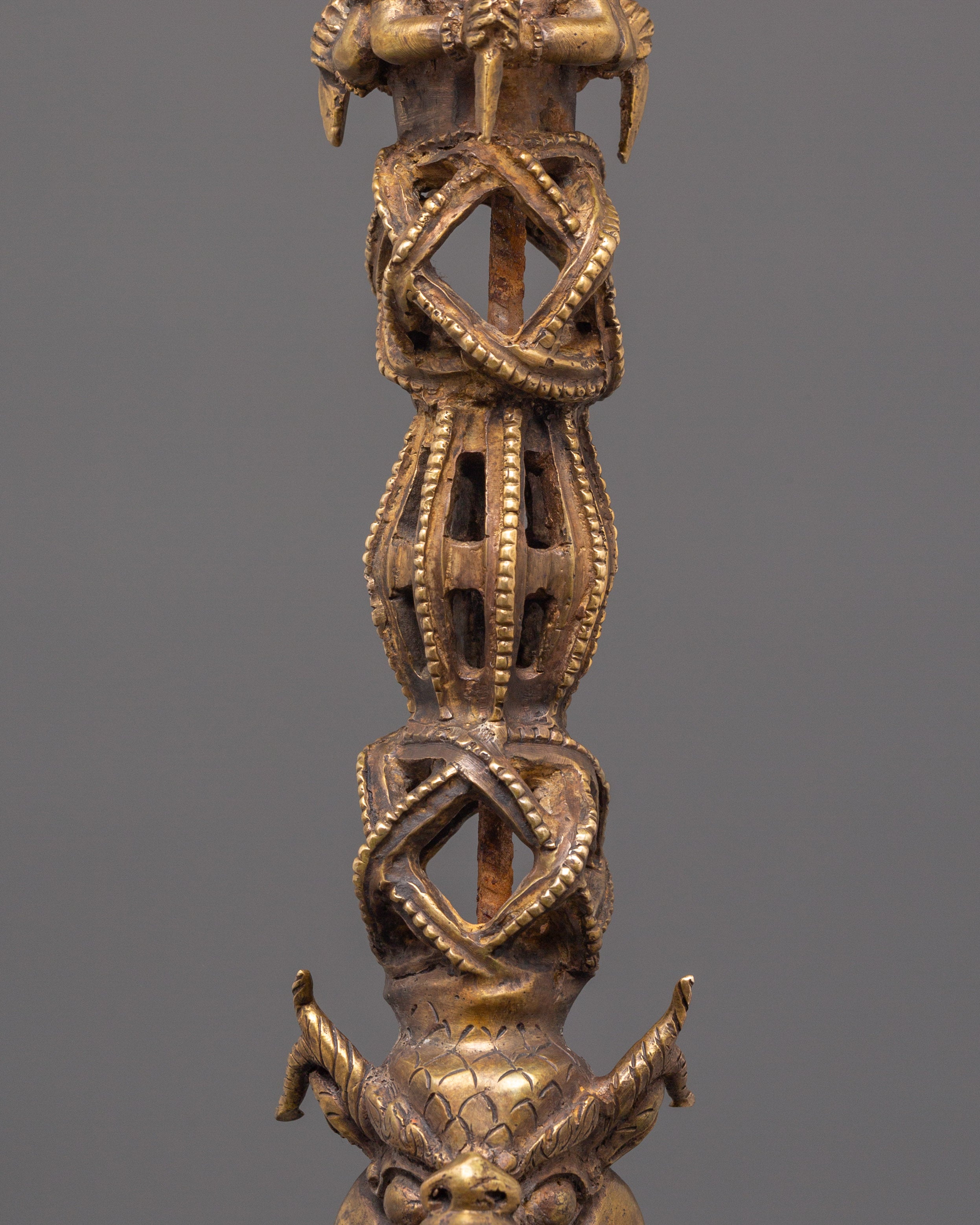 Sacred Buddhist Protective  Phurba | Iron & Bronze Ritual Dagger