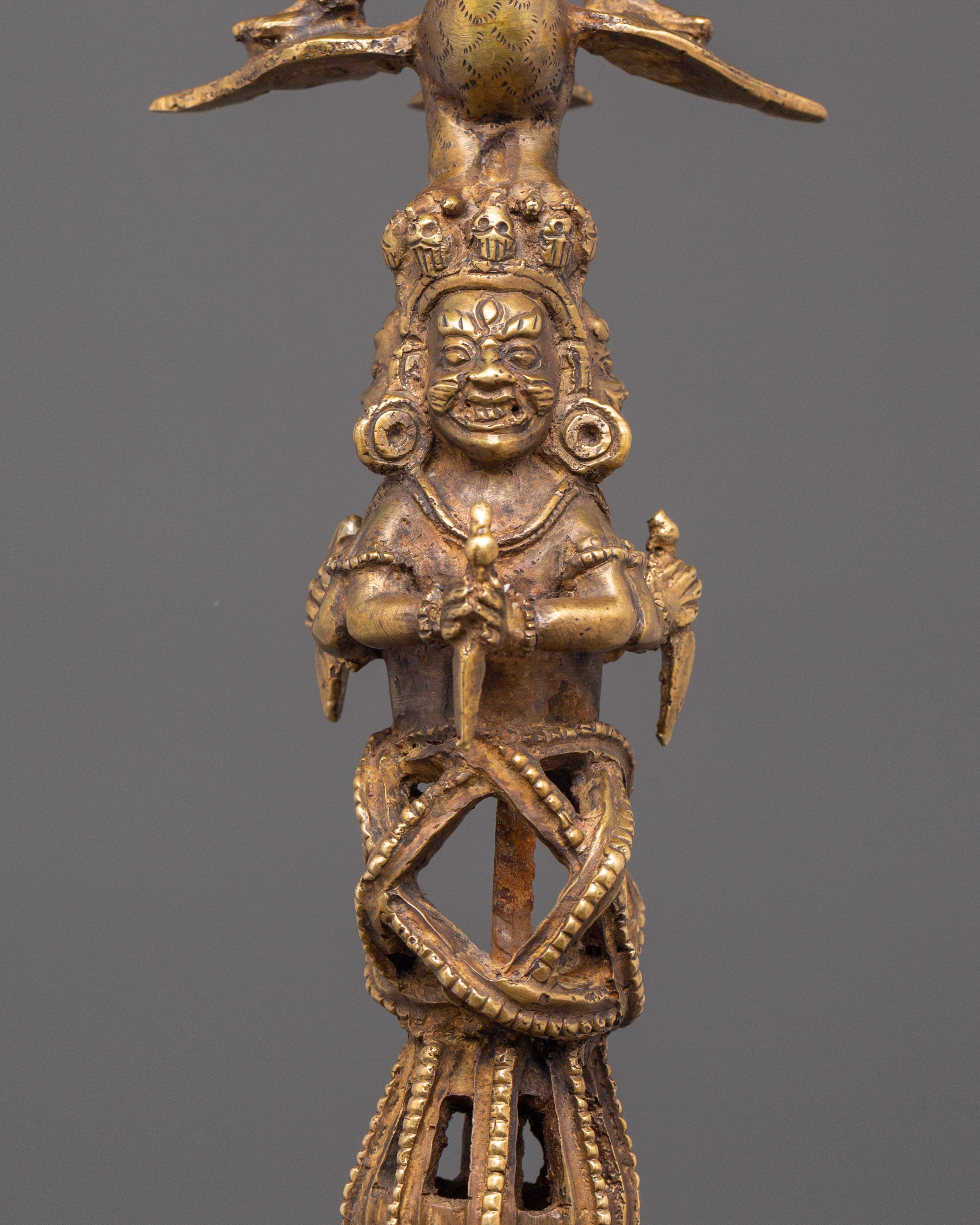Sacred Buddhist Protective  Phurba | Iron & Bronze Ritual Dagger