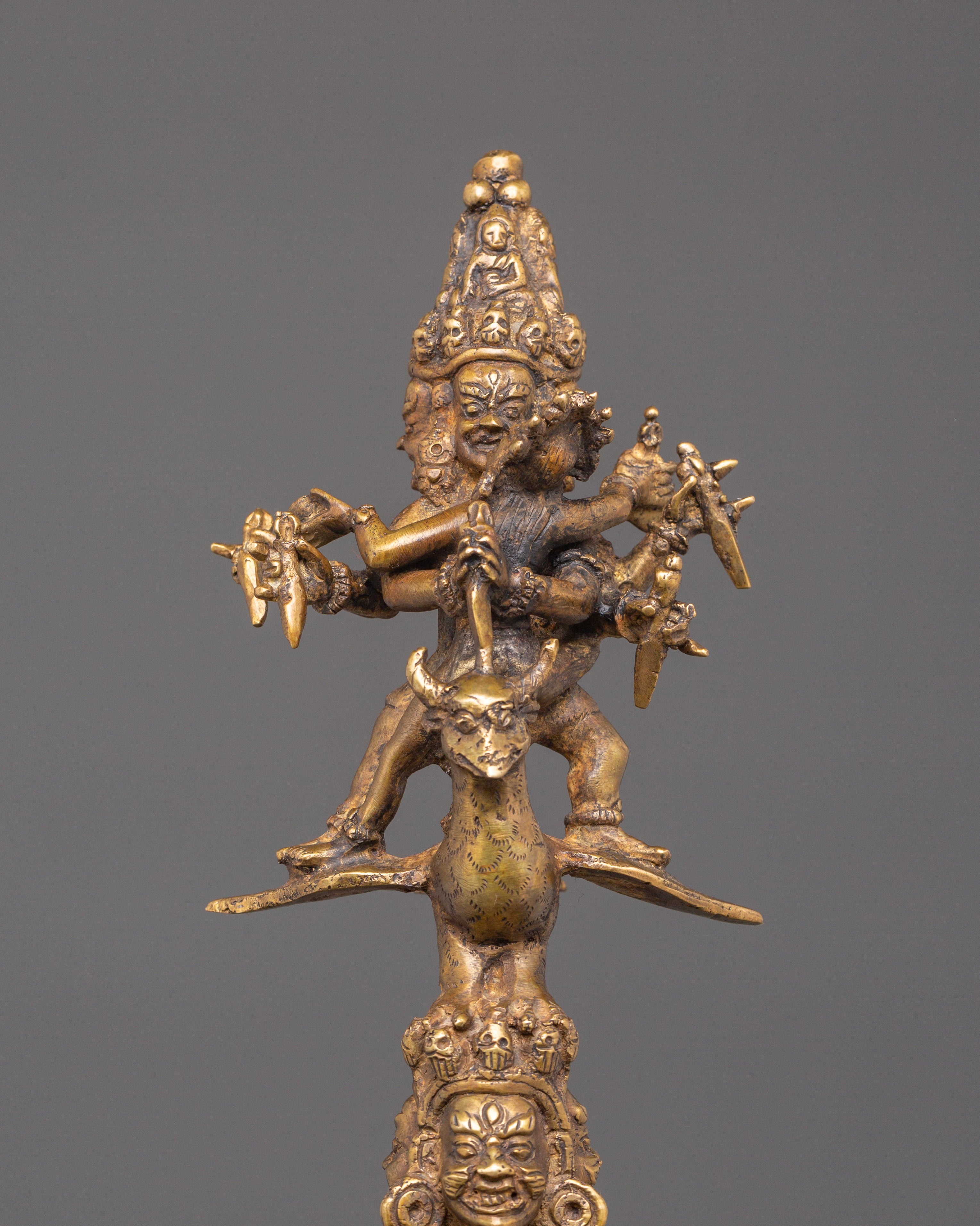Sacred Buddhist Protective  Phurba | Iron & Bronze Ritual Dagger