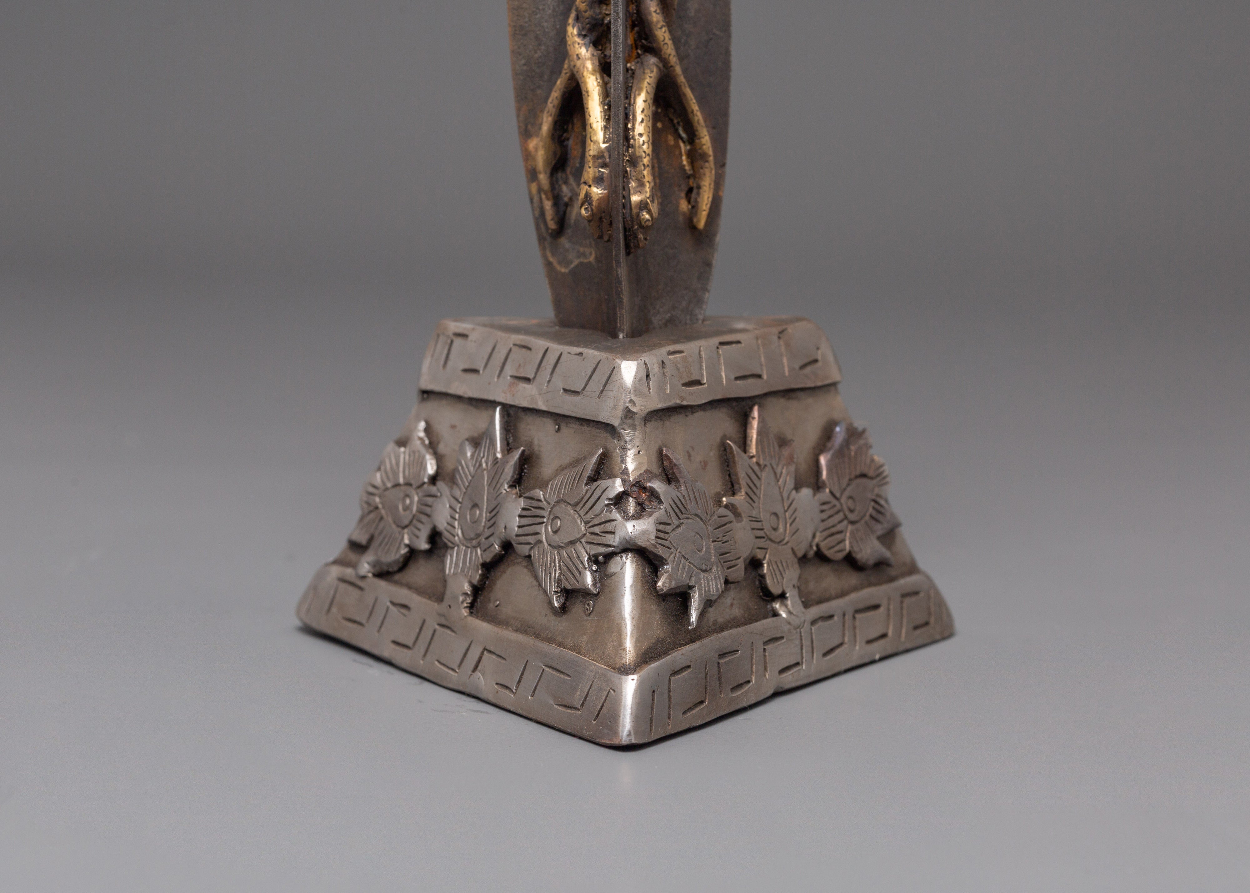 Sacred Buddhist Protective  Phurba | Iron & Bronze Ritual Dagger