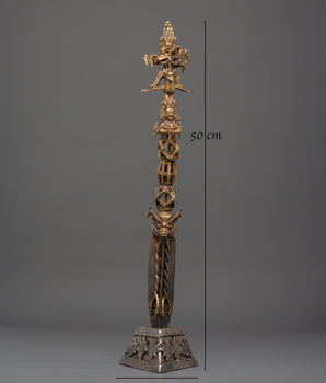 Sacred Buddhist Protective  Phurba | Iron & Bronze Ritual Dagger