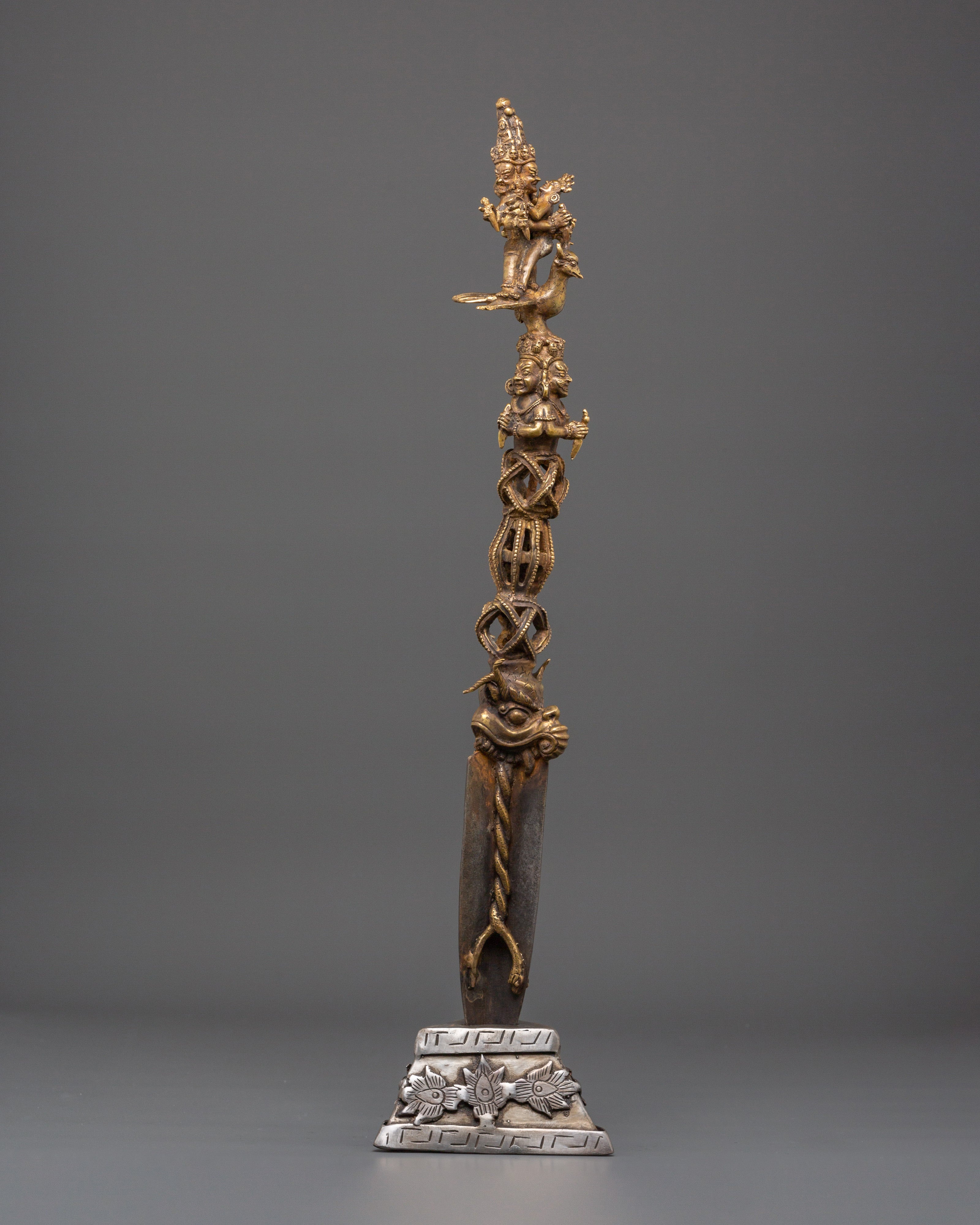 Sacred Buddhist Protective  Phurba | Iron & Bronze Ritual Dagger