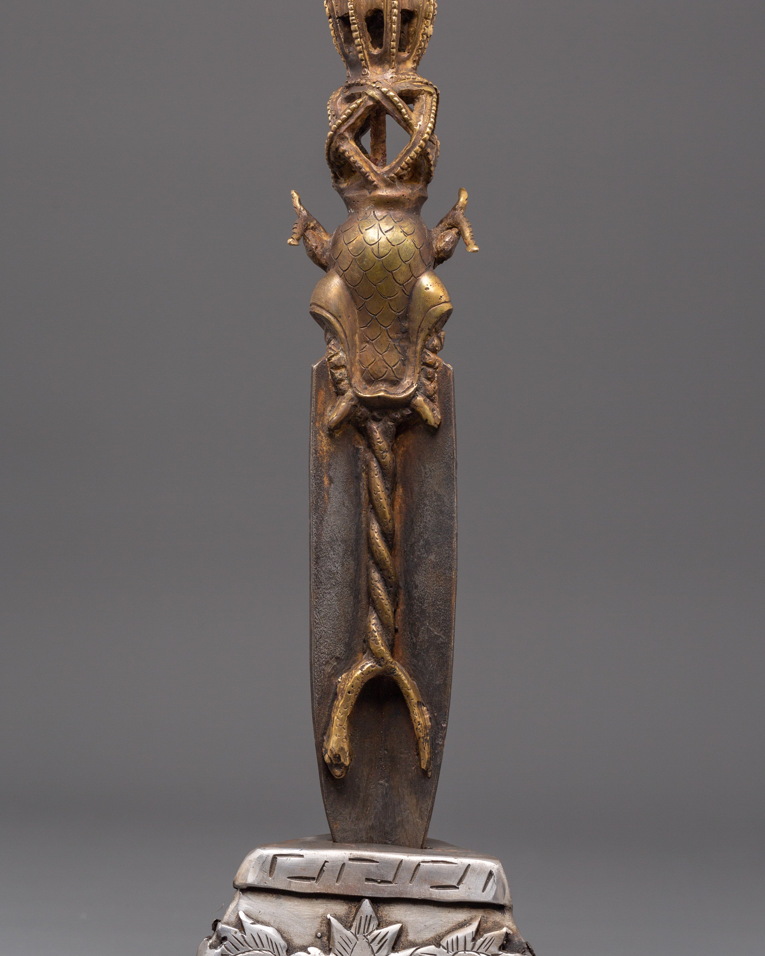 Sacred Buddhist Protective  Phurba | Iron & Bronze Ritual Dagger