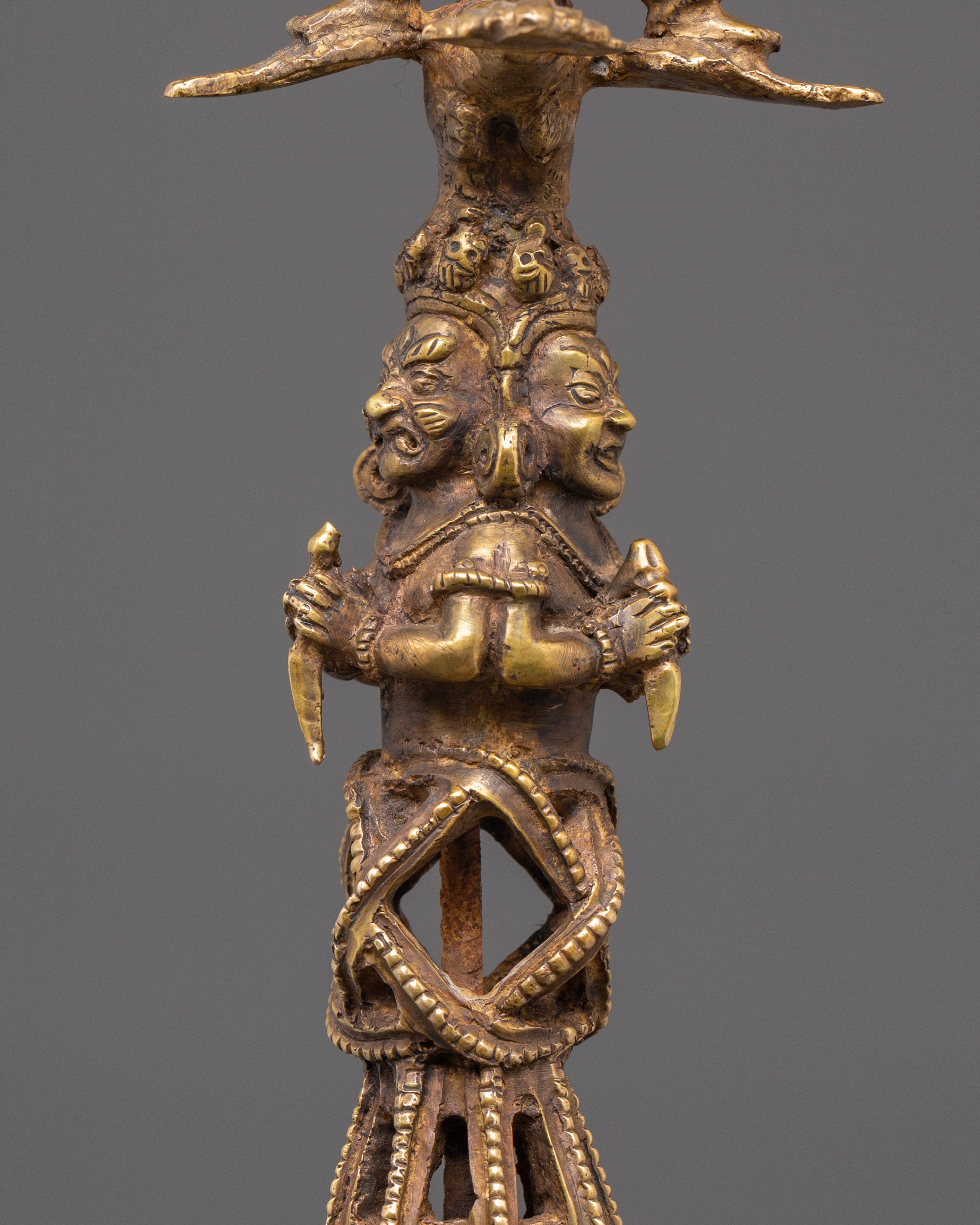 Sacred Buddhist Protective  Phurba | Iron & Bronze Ritual Dagger