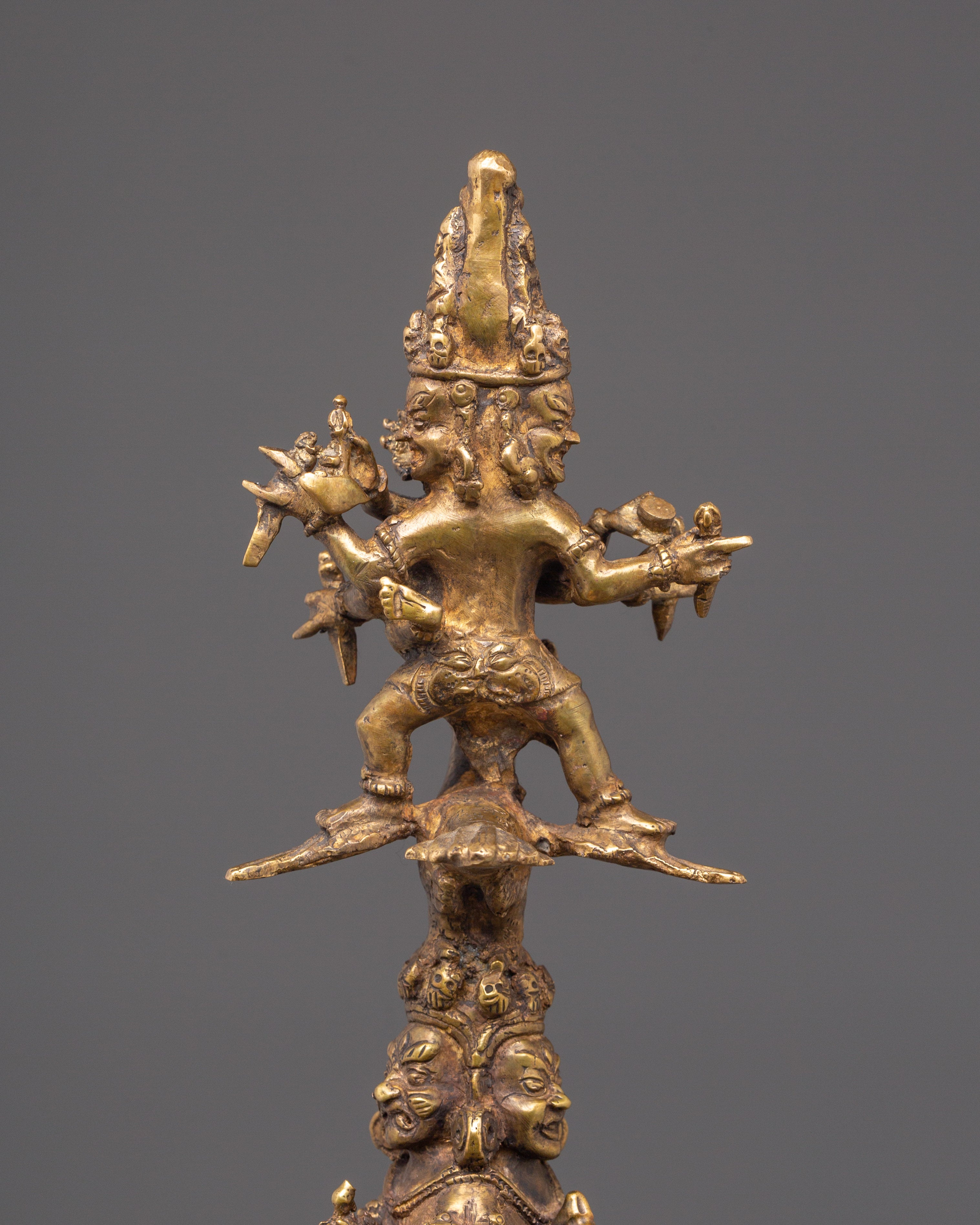 Sacred Buddhist Protective  Phurba | Iron & Bronze Ritual Dagger