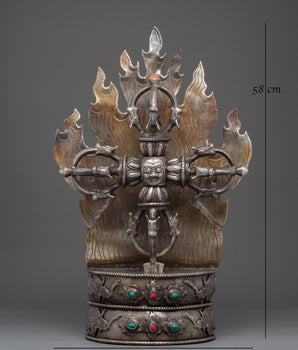 Sacred Tibetan Bishwo Vajra | Powerful Ironwork with Turquoise & Coral Stones