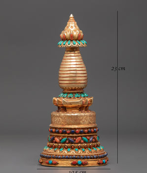 Sacred Tibetan Stupa Sculpture | Symbol of Peace and Enlightenment