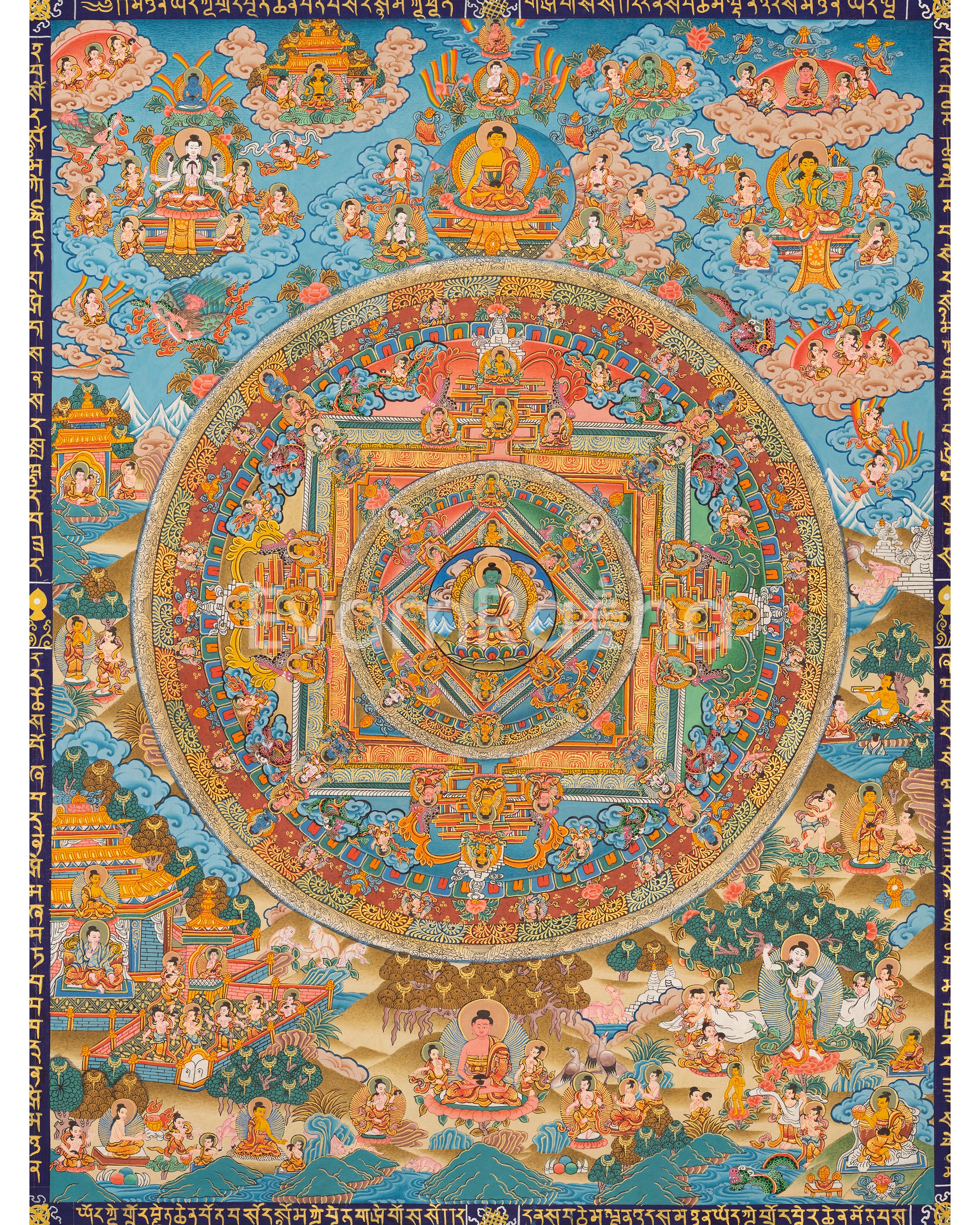 Amoghasiddhi Buddha Mandala Thangka