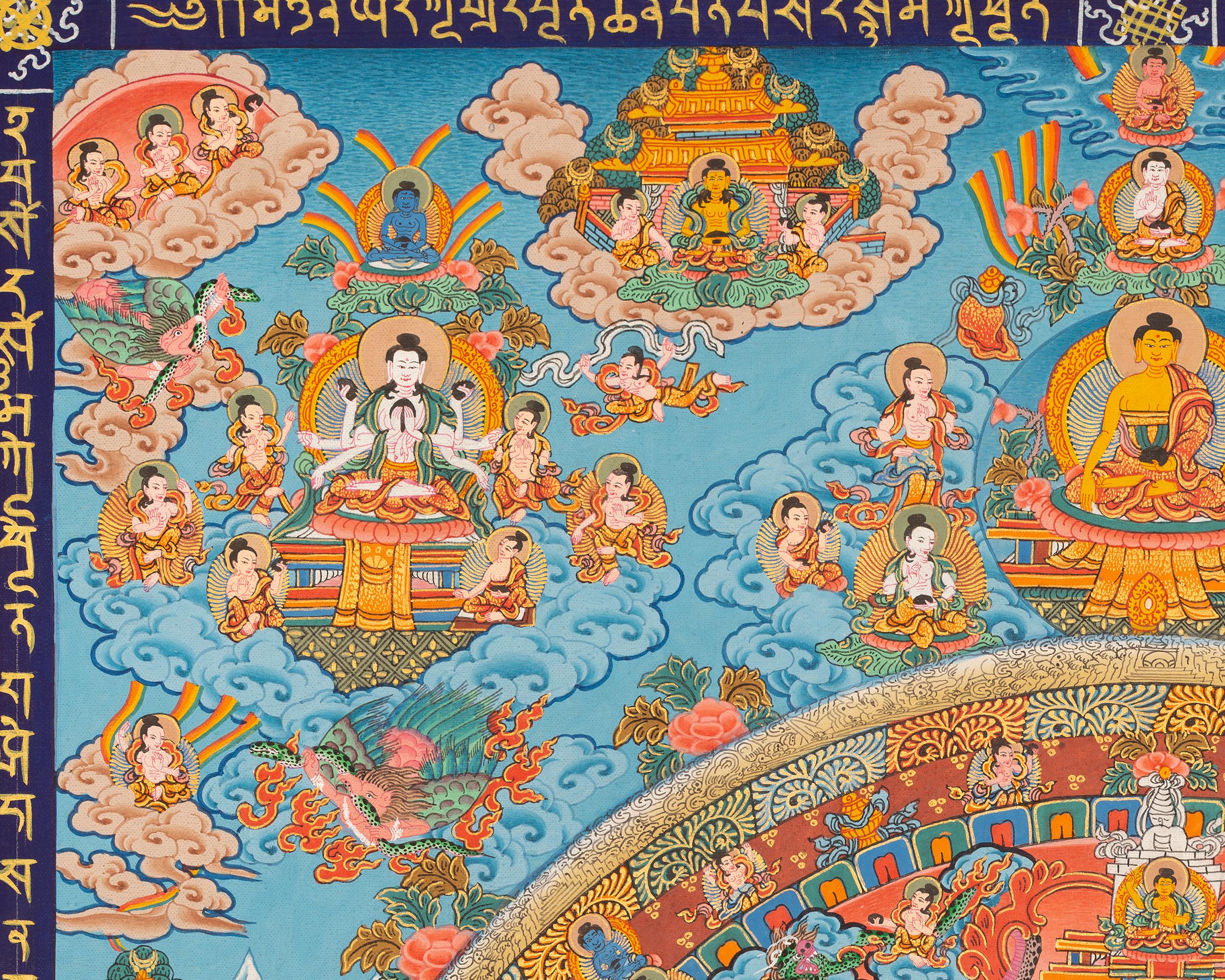 Amoghasiddhi Buddha Mandala Thangka | Meditation Mandala Painting